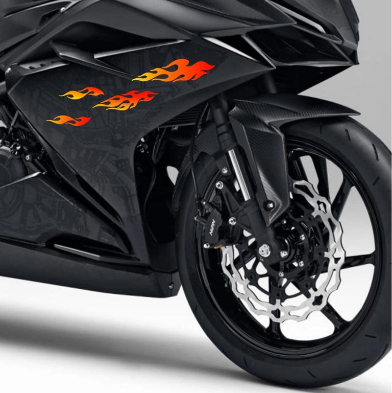 17 Flammen Aufkleber Set  - für Auto, Fahrzeuge, Roller, Moped, Motorrad-Helm, Fahrrad - FOTOFOL