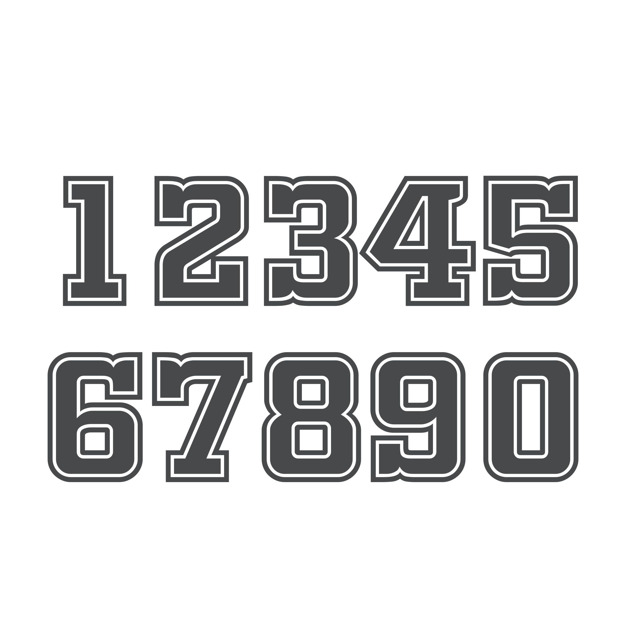 Aufkleber 3x STARTNUMMER - 8cm hoch - Wunschnummer - Motocross, Auto, Enduro, Motorrad - FOTOFOL