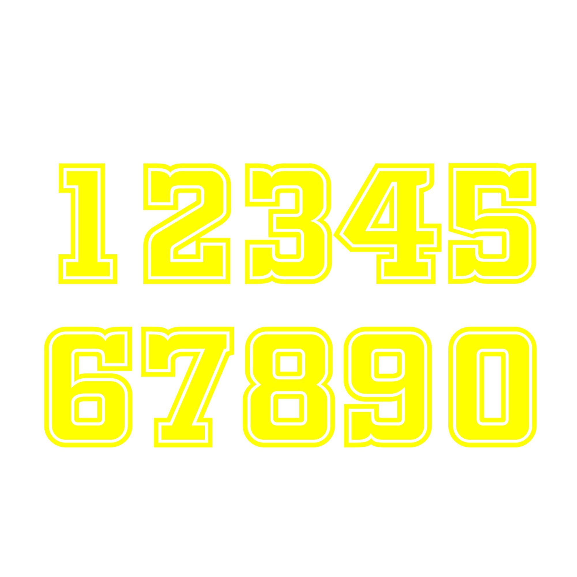 Aufkleber 3x STARTNUMMER - 8cm hoch - Wunschnummer - Motocross, Auto, Enduro, Motorrad - FOTOFOL