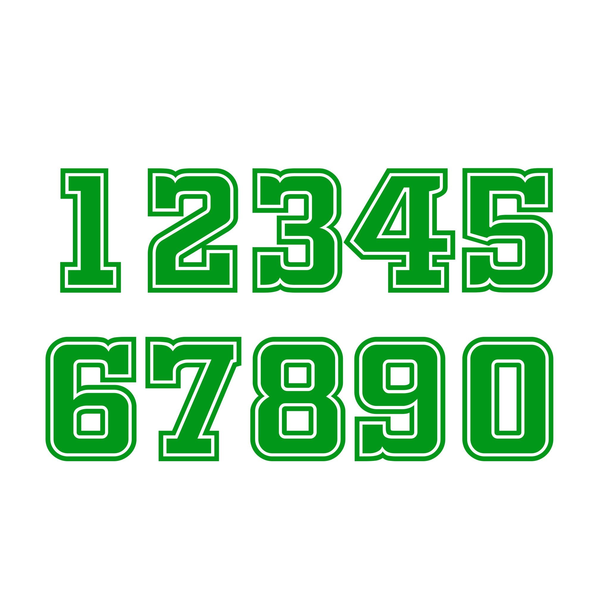 Aufkleber 3x STARTNUMMER - 8cm hoch - Wunschnummer - Motocross, Auto, Enduro, Motorrad - FOTOFOL