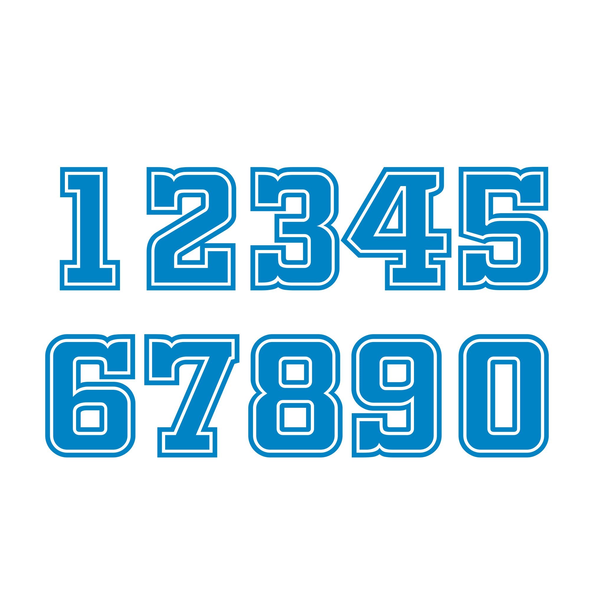 Aufkleber 3x STARTNUMMER - 8cm hoch - Wunschnummer - Motocross, Auto, Enduro, Motorrad - FOTOFOL