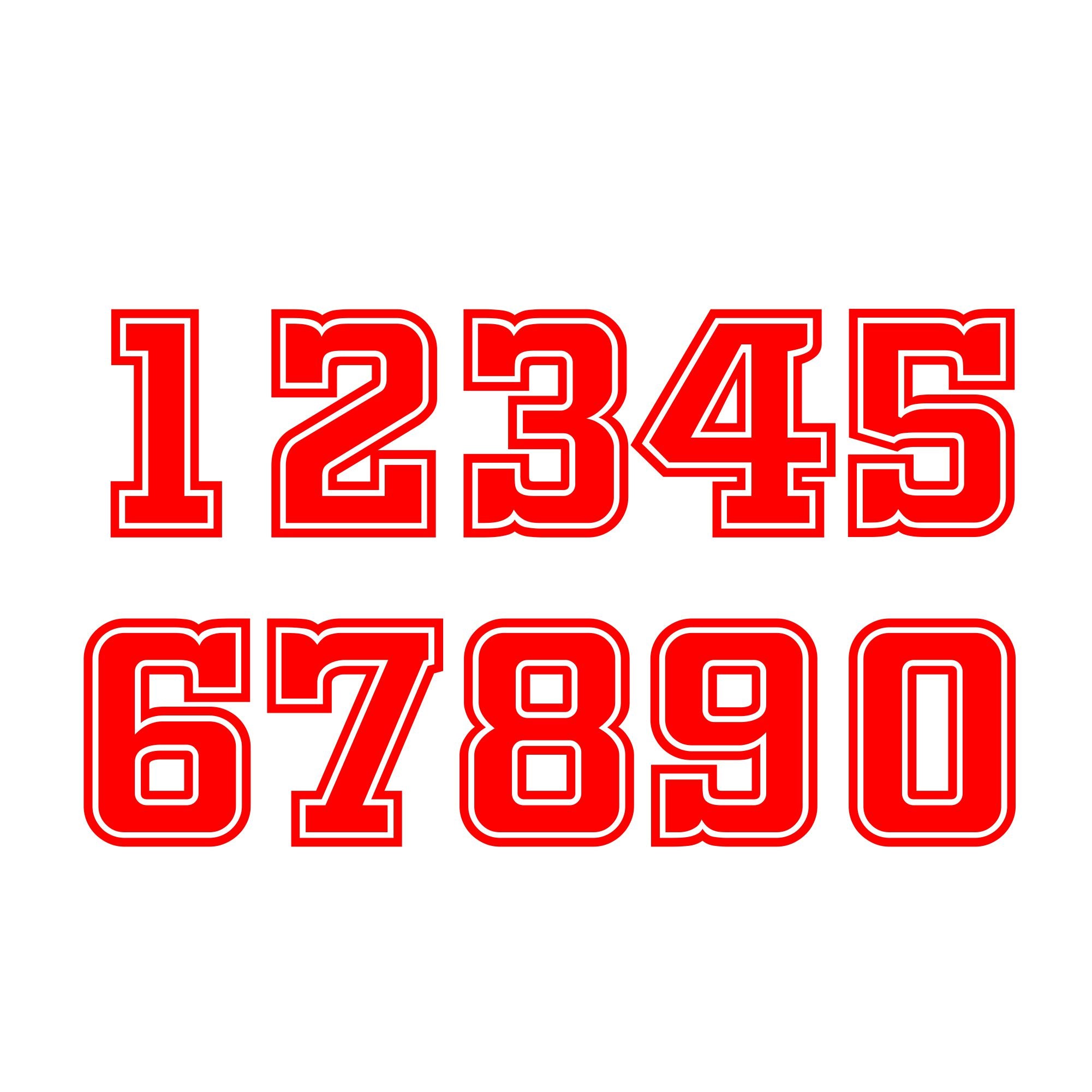 Aufkleber 3x STARTNUMMER - 8cm hoch - Wunschnummer - Motocross, Auto, Enduro, Motorrad - FOTOFOL