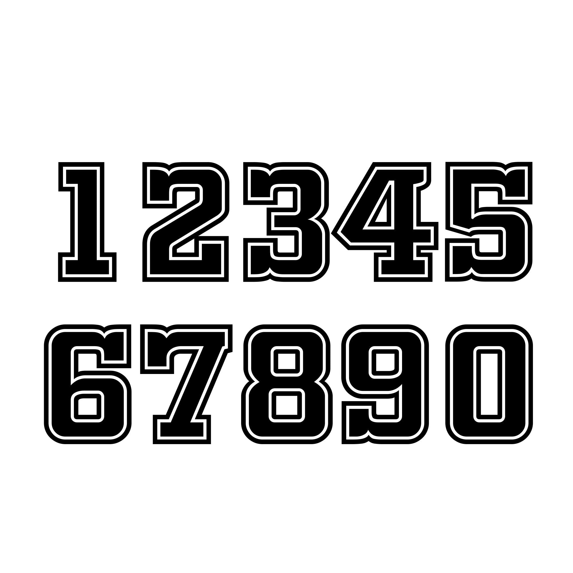 Aufkleber 3x STARTNUMMER - 8cm hoch - Wunschnummer - Motocross, Auto, Enduro, Motorrad - FOTOFOL