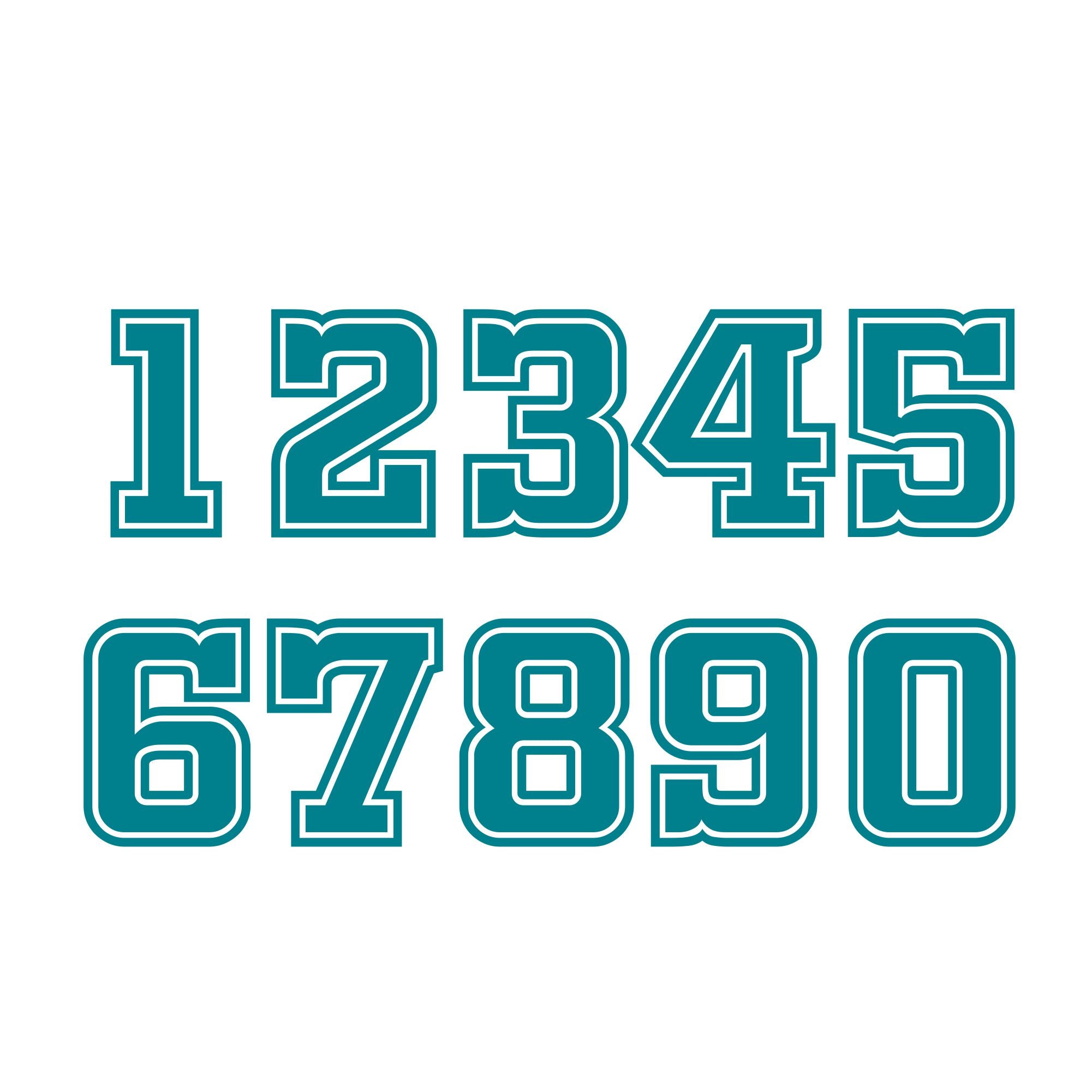 Aufkleber 3x STARTNUMMER - 8cm hoch - Wunschnummer - Motocross, Auto, Enduro, Motorrad - FOTOFOL