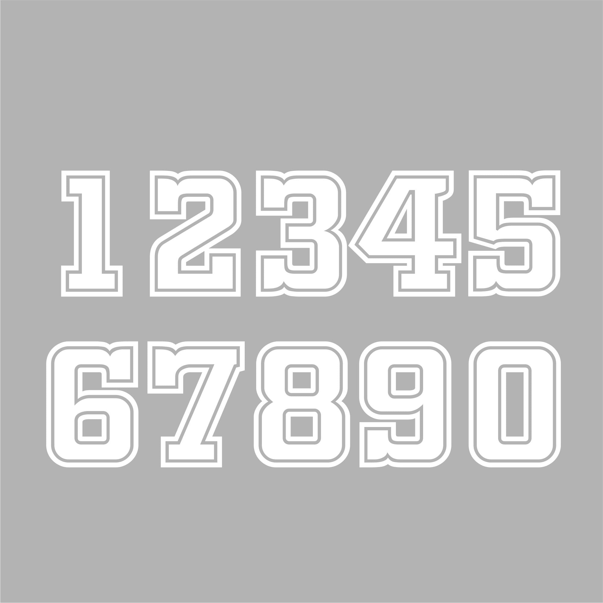 Aufkleber 3x STARTNUMMER - 8cm hoch - Wunschnummer - Motocross, Auto, Enduro, Motorrad - FOTOFOL