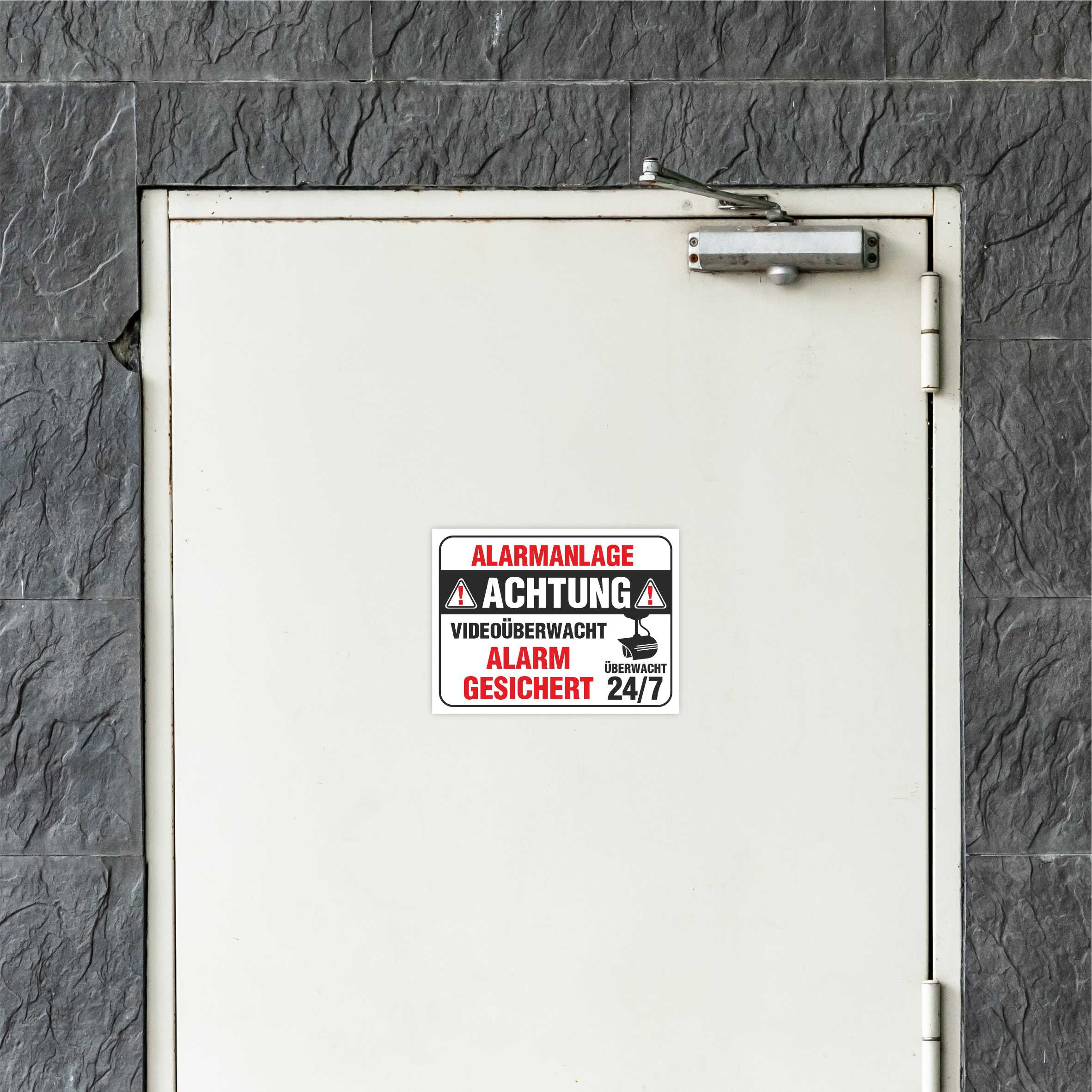 Aufkleber "Alarmgesichert Alarmanlage Videoüberwacht 24/7" - FOTOFOL