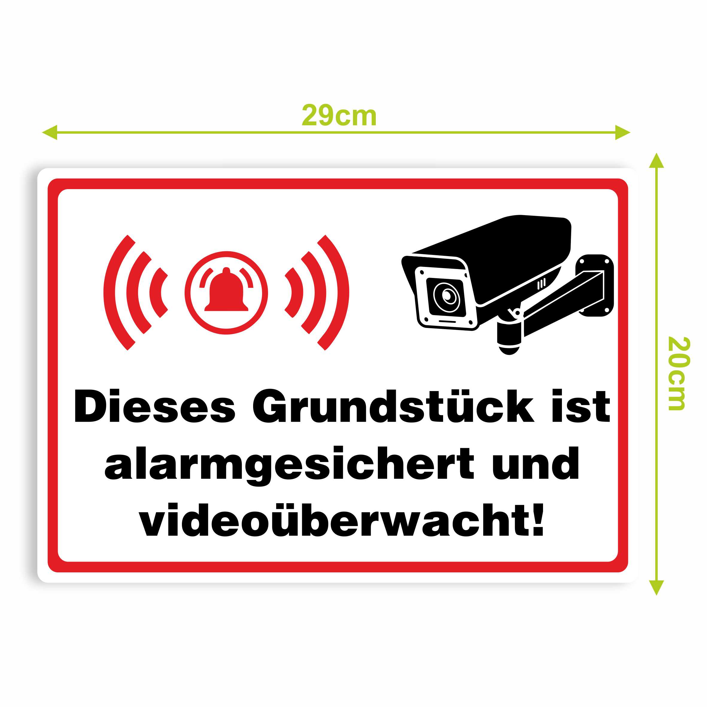 Aufkleber "Dieses Grundstück ist alarmgesichert und videoüberwacht!" - FOTOFOL