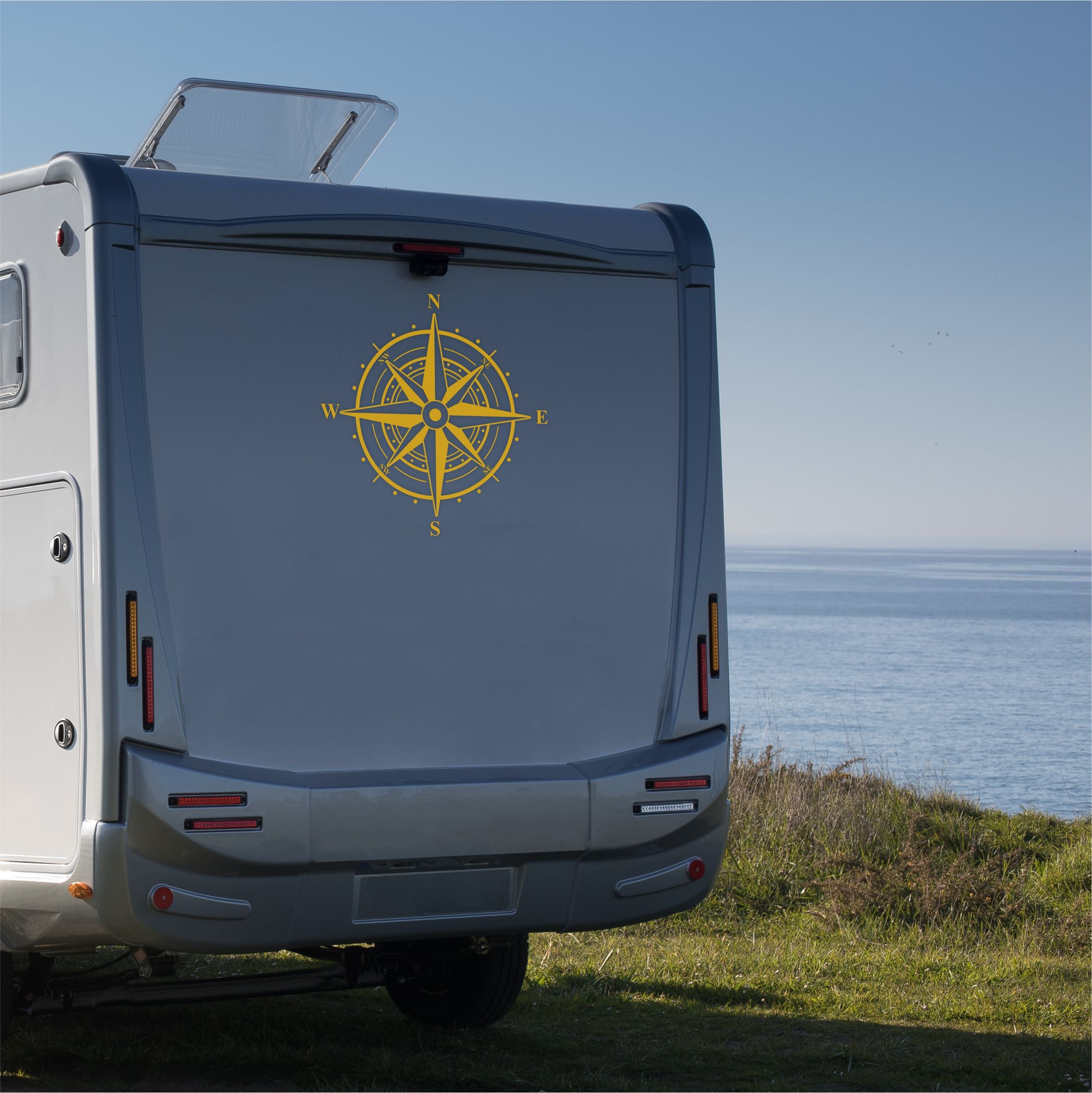 Aufkleber Kompass Windrose 60x60cm Aufkleber für Camper, Wohnmobil - FOTOFOL