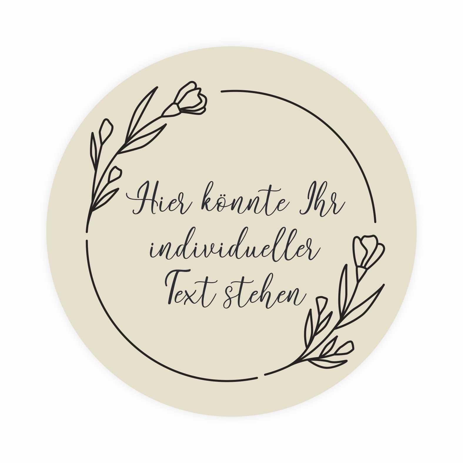 Personalisierte Aufkleber "Blumen" mit Wunschtext - 24 Stück - 4,5cm - FOTOFOL