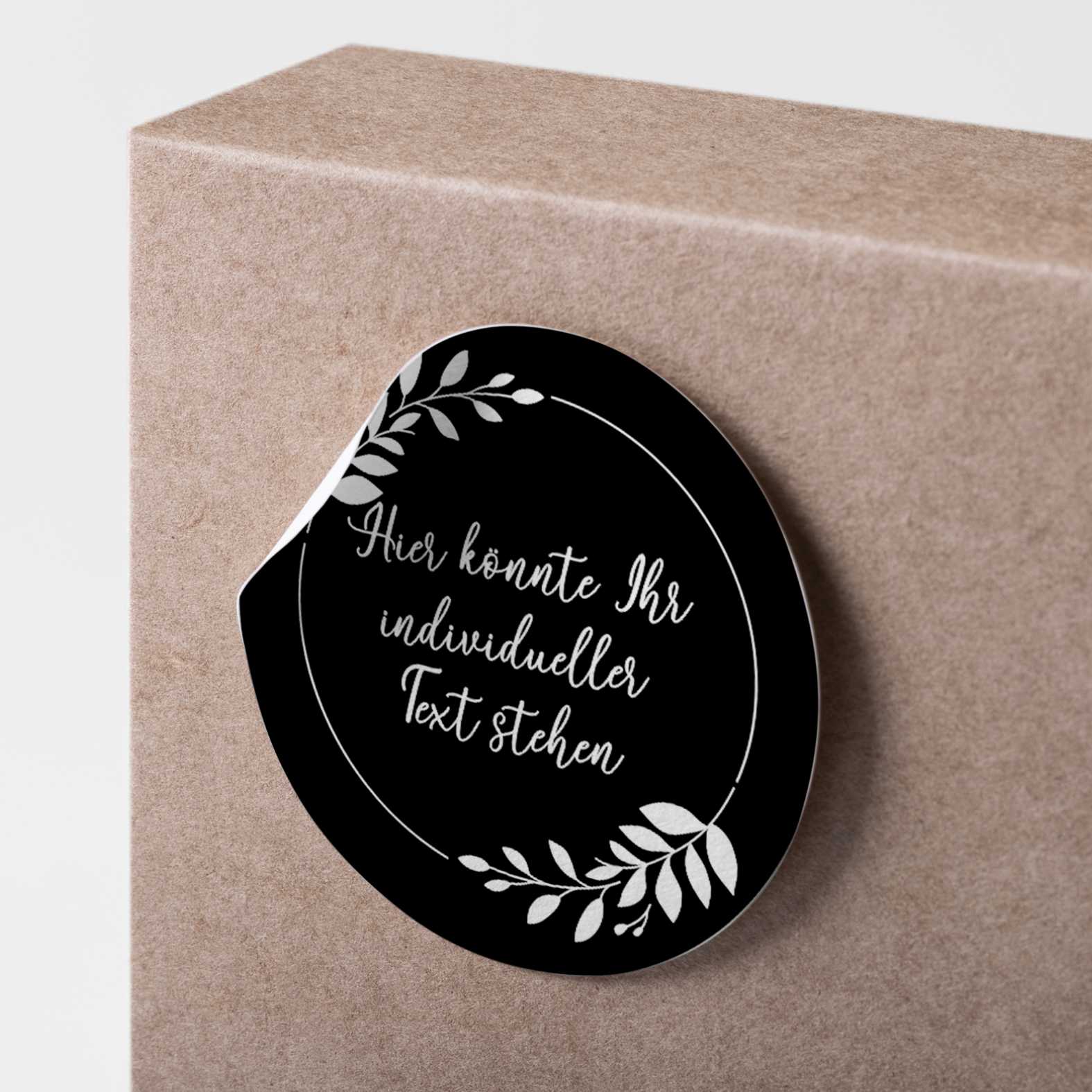 Personalisierte Aufkleber "Blumen" mit Wunschtext - 24 Stück - 4,5cm - FOTOFOL