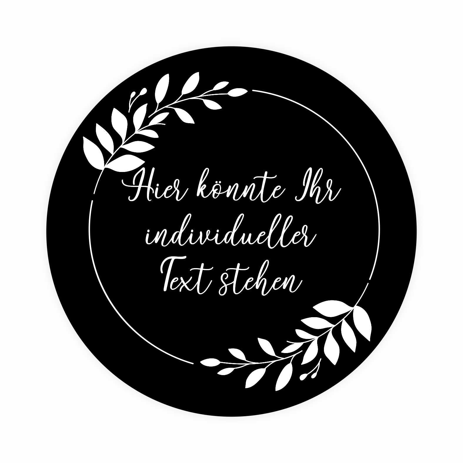 Personalisierte Aufkleber "Blumen" mit Wunschtext - 24 Stück - 4,5cm - FOTOFOL