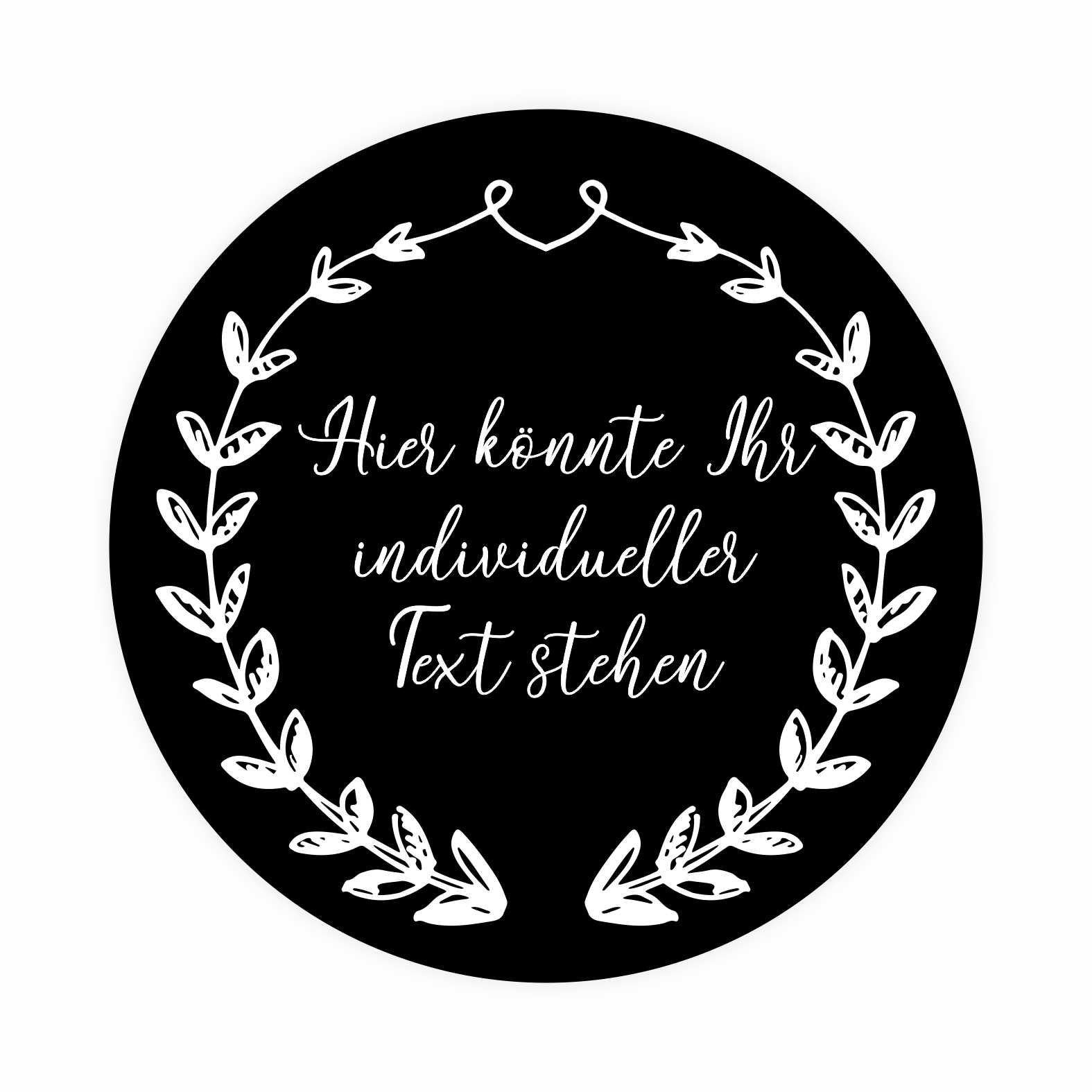 Personalisierte Aufkleber "Blumen" mit Wunschtext - 24 Stück - 4,5cm - FOTOFOL