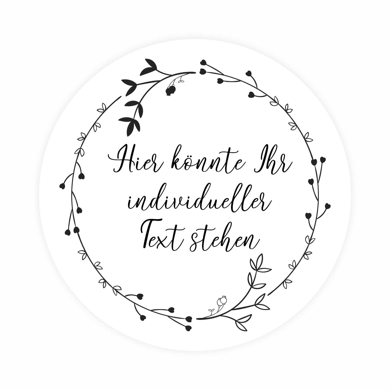 Personalisierte Aufkleber "Blumen" mit Wunschtext - 24 Stück - 4,5cm - FOTOFOL