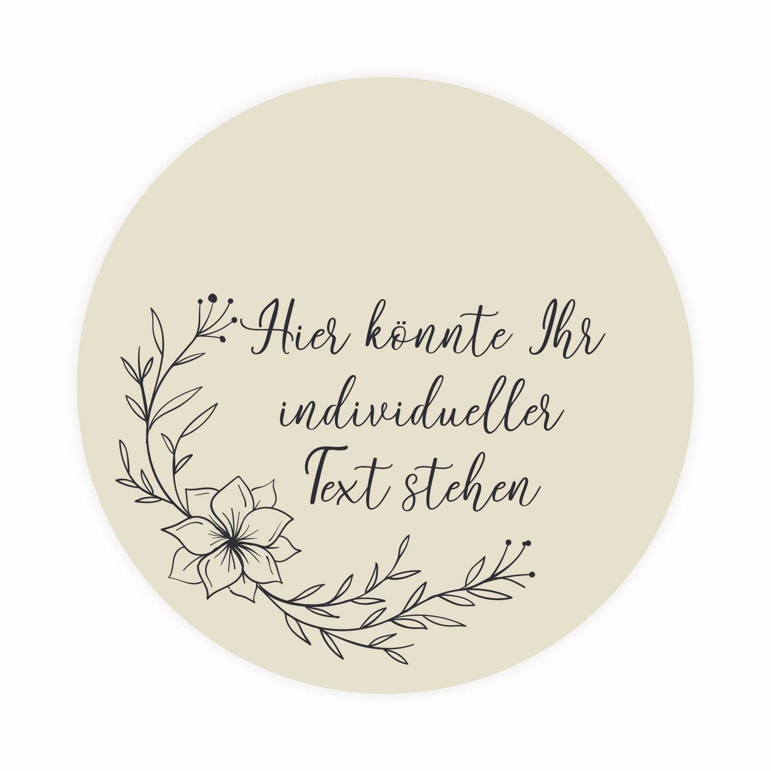 Personalisierte Aufkleber "Blumen" mit Wunschtext - 24 Stück - 4,5cm - FOTOFOL