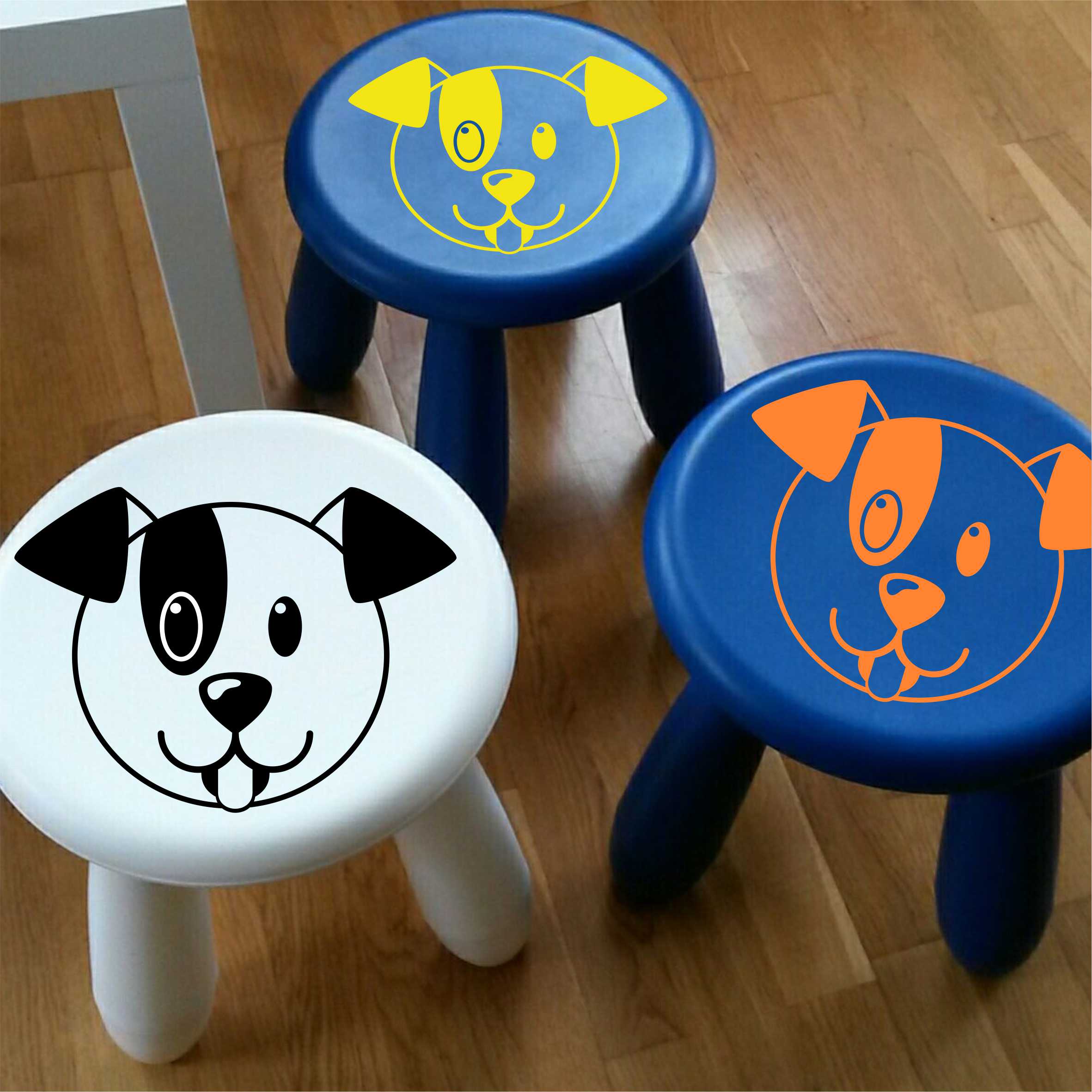 Aufkleber Sticker Hund Tiere IKEA ANTILOP MAMMUT Kinderstuhl Hocker Kinderhocker - FOTOFOL
