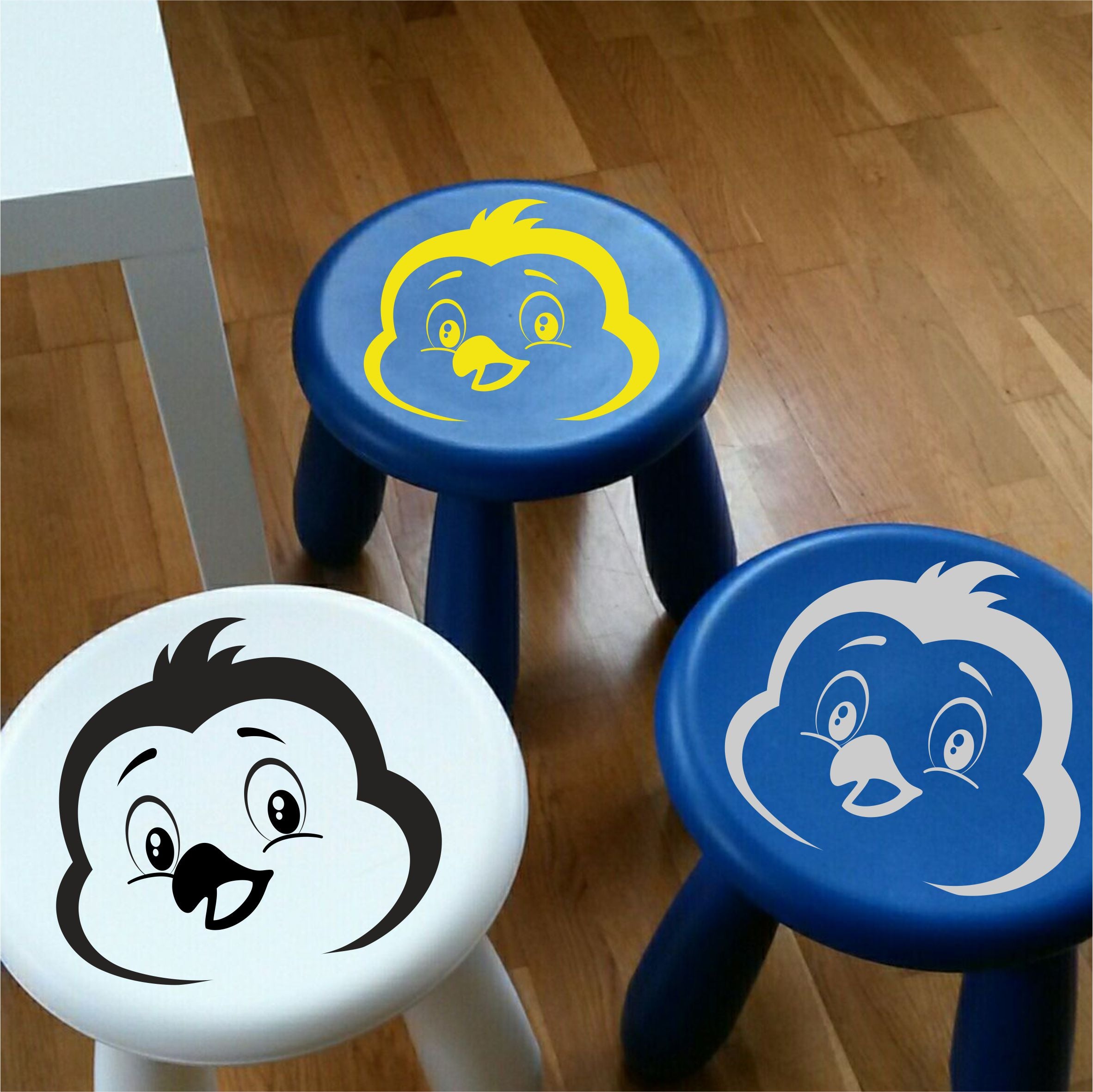 Aufkleber Sticker Pinguin passt für IKEA ANTILOP MAMMUT Kinderstuhl Hocker Kinder - FOTOFOL