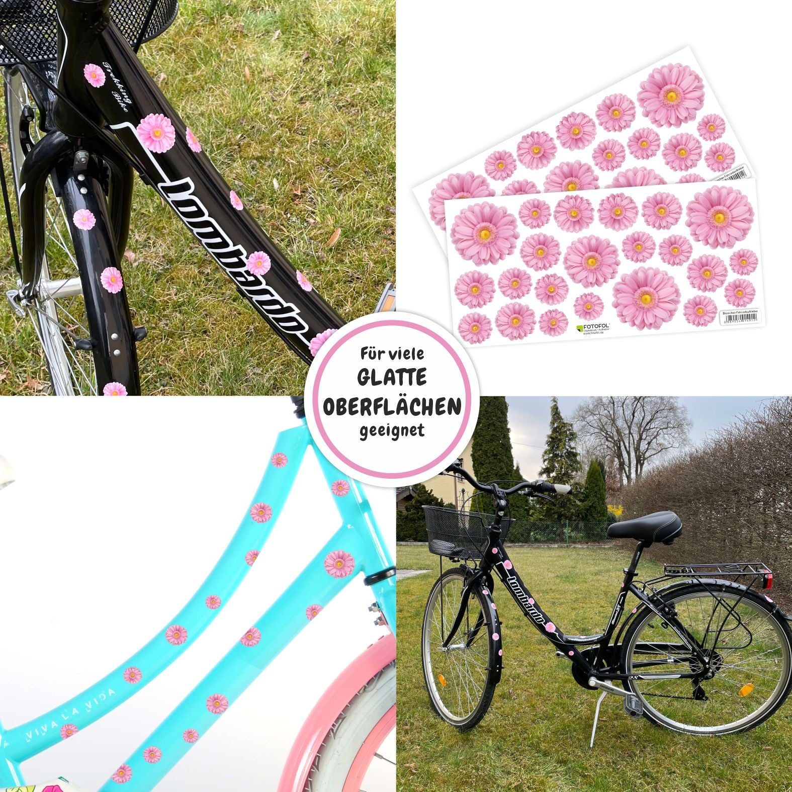 Blümchen Fahrradaufkleber Set - FOTOFOL