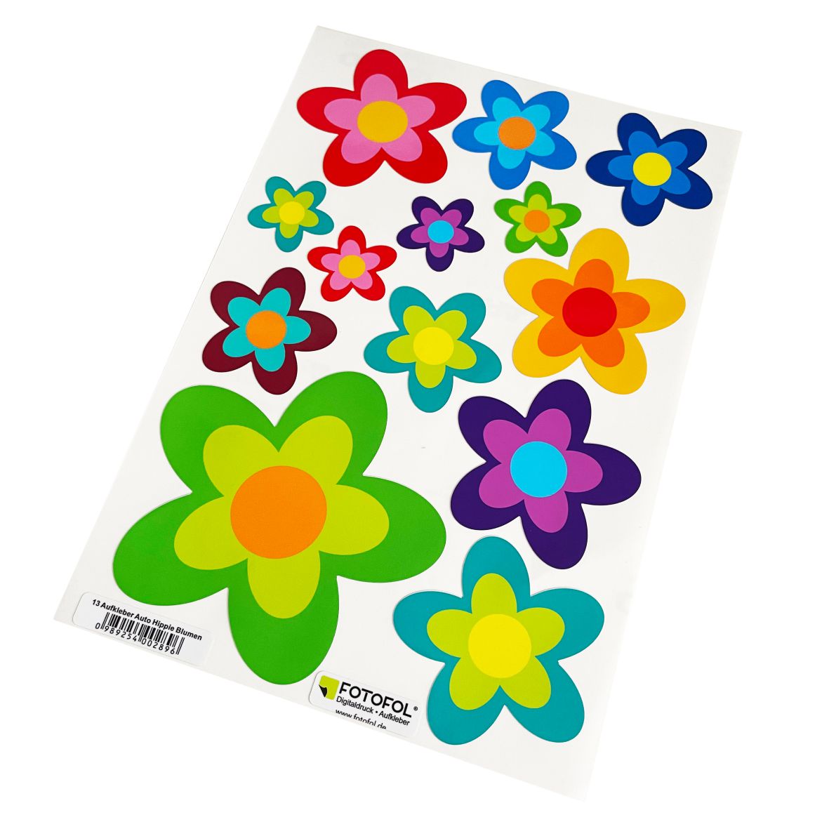 13 Aufkleber Auto Hippie Blumen Flower Power Sommer - FOTOFOL