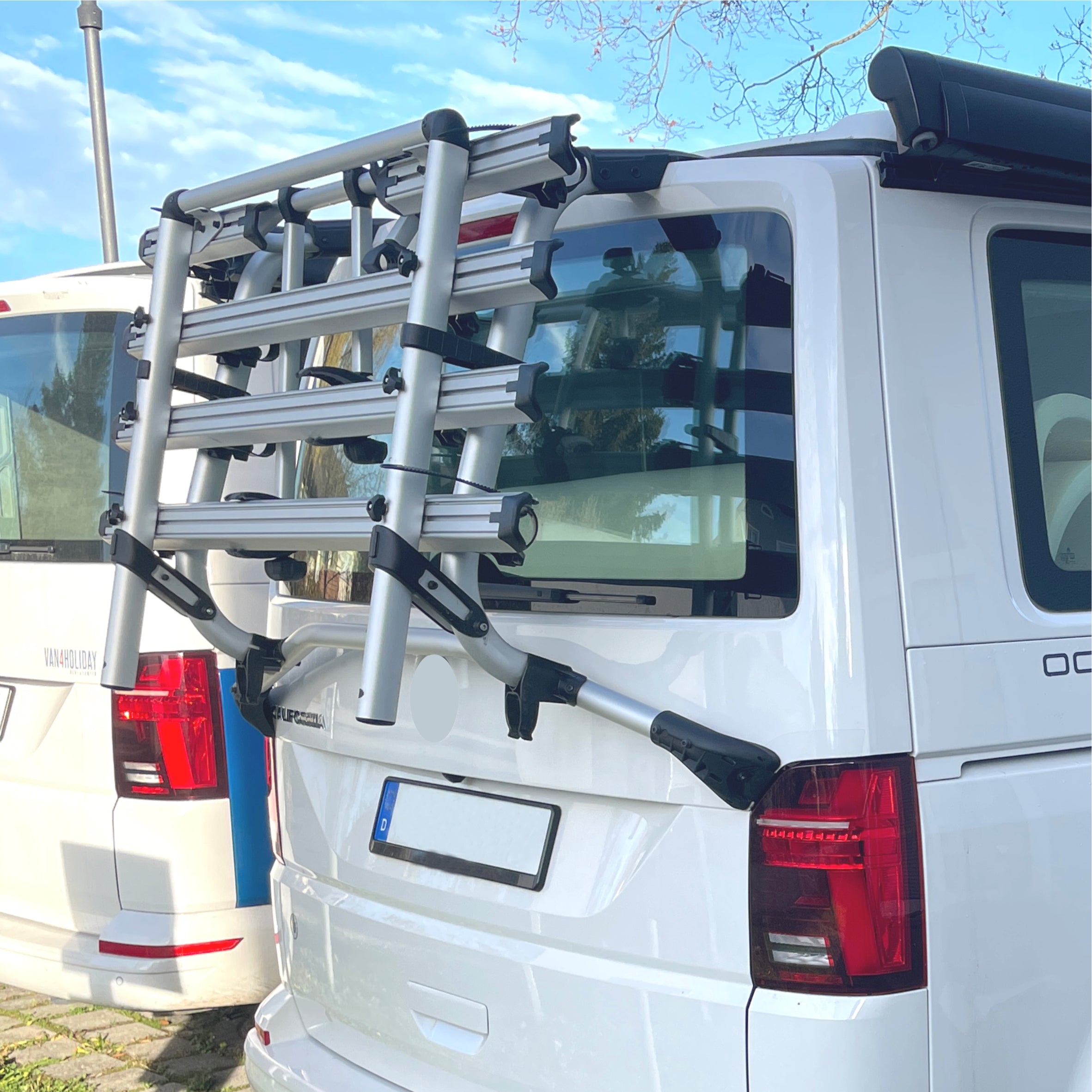 Schutzfolie Auto set für Fahrradheckträger passend für VW T5 T6 T6.1 California Beach Coast Ocean Bulli - FOTOFOL