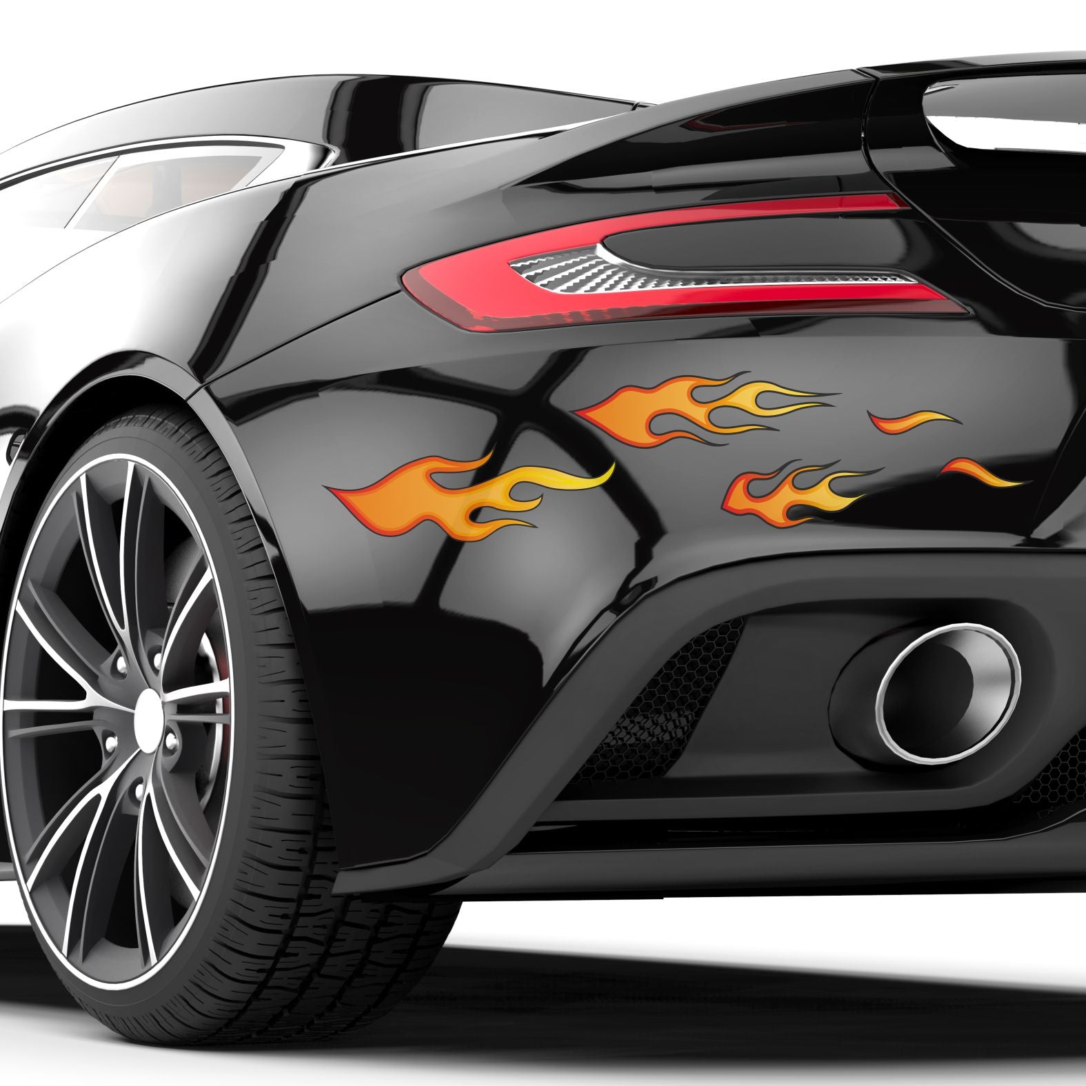 Feuer Flammen Aufkleber Set - für Auto, Fahrzeuge, Roller, Moped, Motorrad-Helm, Fahrrad, Laptop, Smartphone, Bobby Car - FOTOFOL