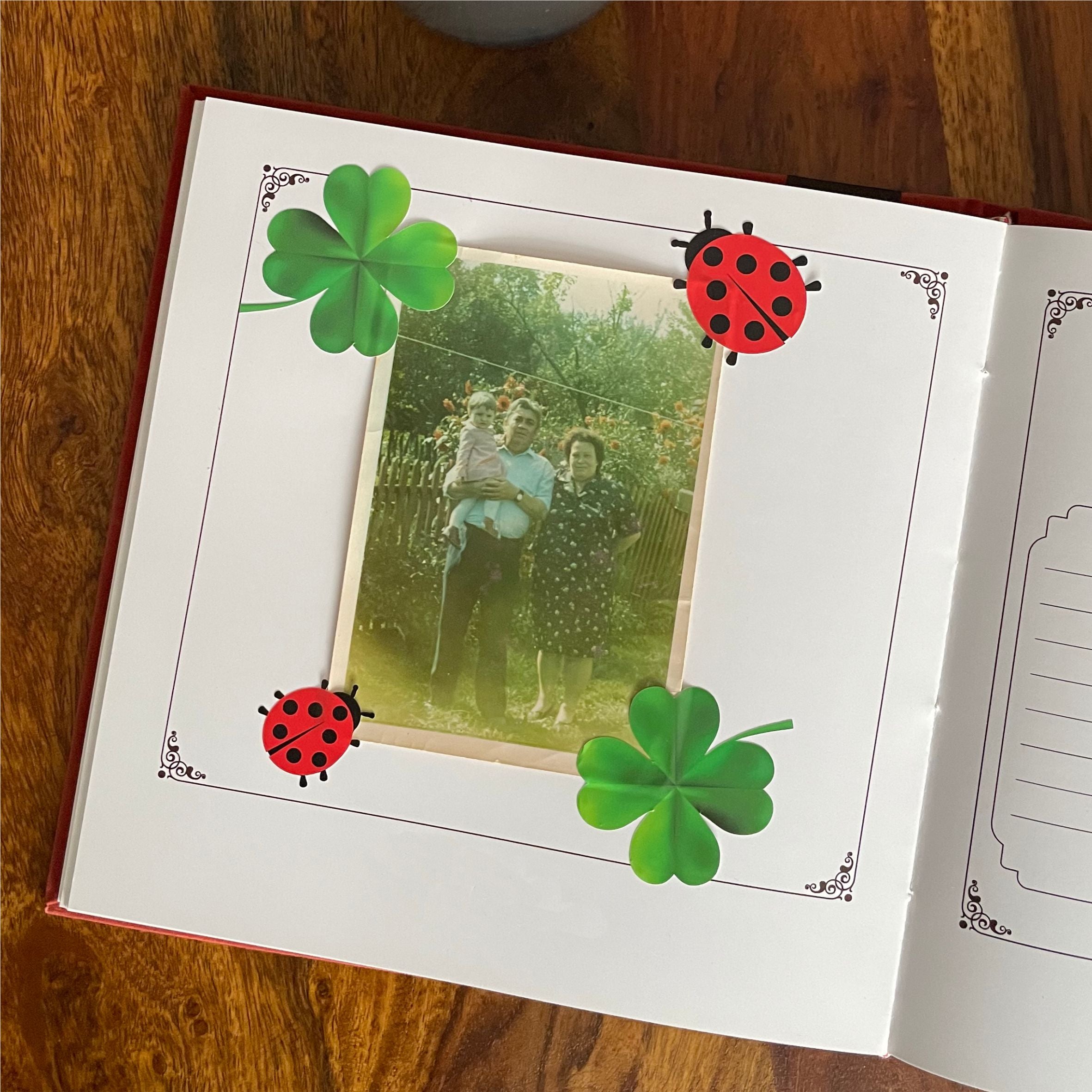 Glücksklee mit Marienkäfern Aufkleber Set - Aufkleber selbstklebend zum Basteln, Dekorieren und Verzieren - FOTOFOL