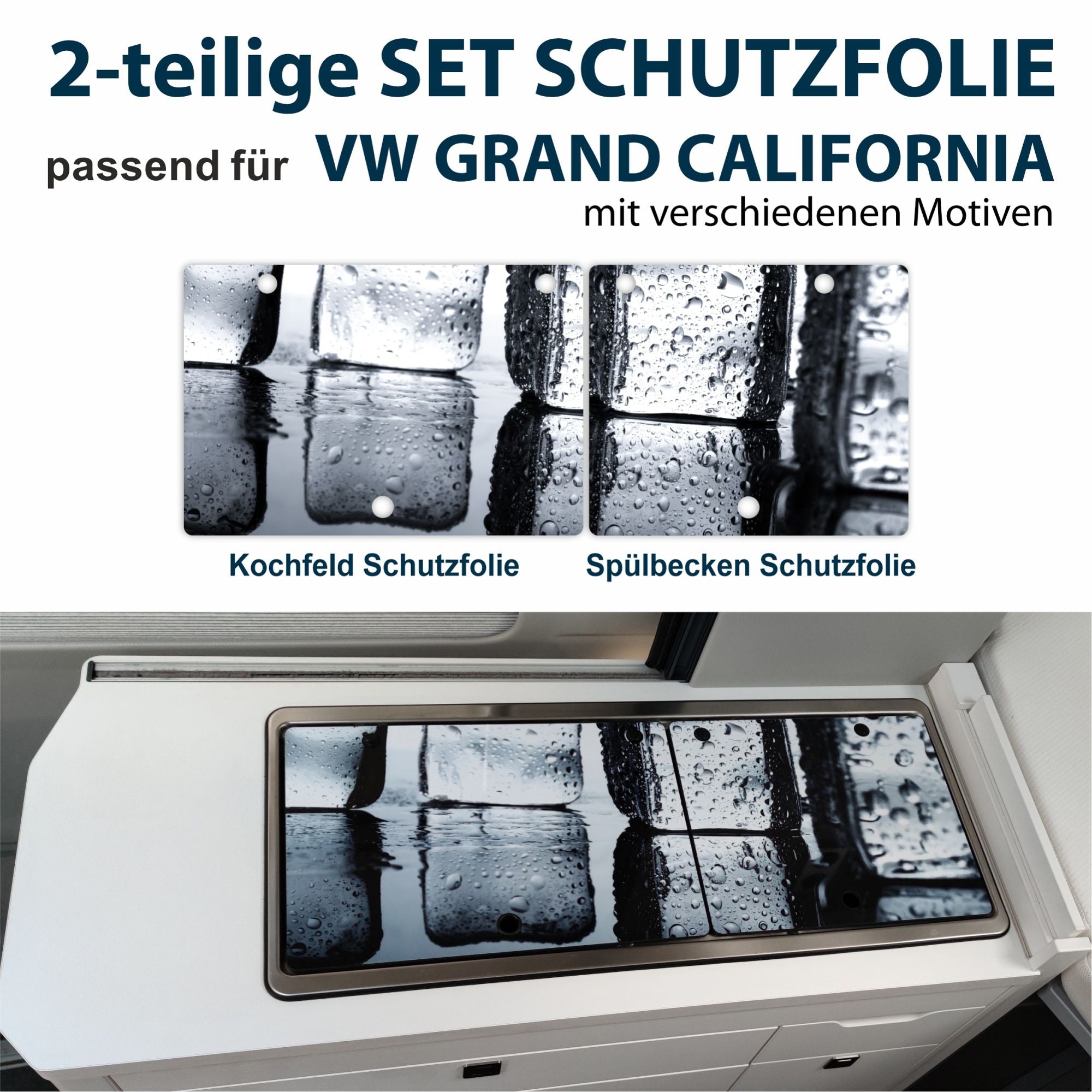 Schutzfolien Auto Set passend für VW Grand California - Transparent oder mit Motiven - FOTOFOL