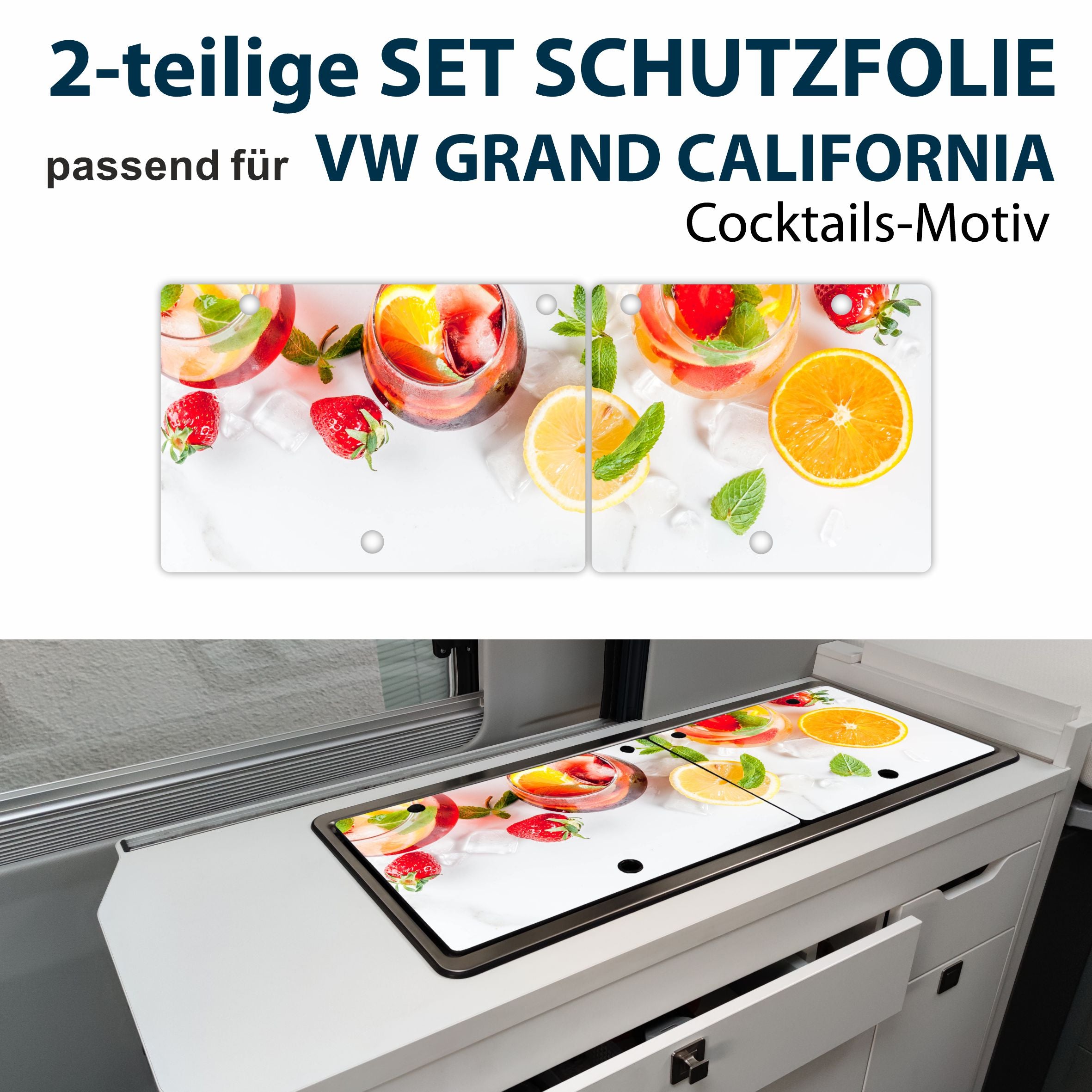 Schutzfolien Auto Set passend für VW Grand California - Transparent oder mit Motiven - FOTOFOL