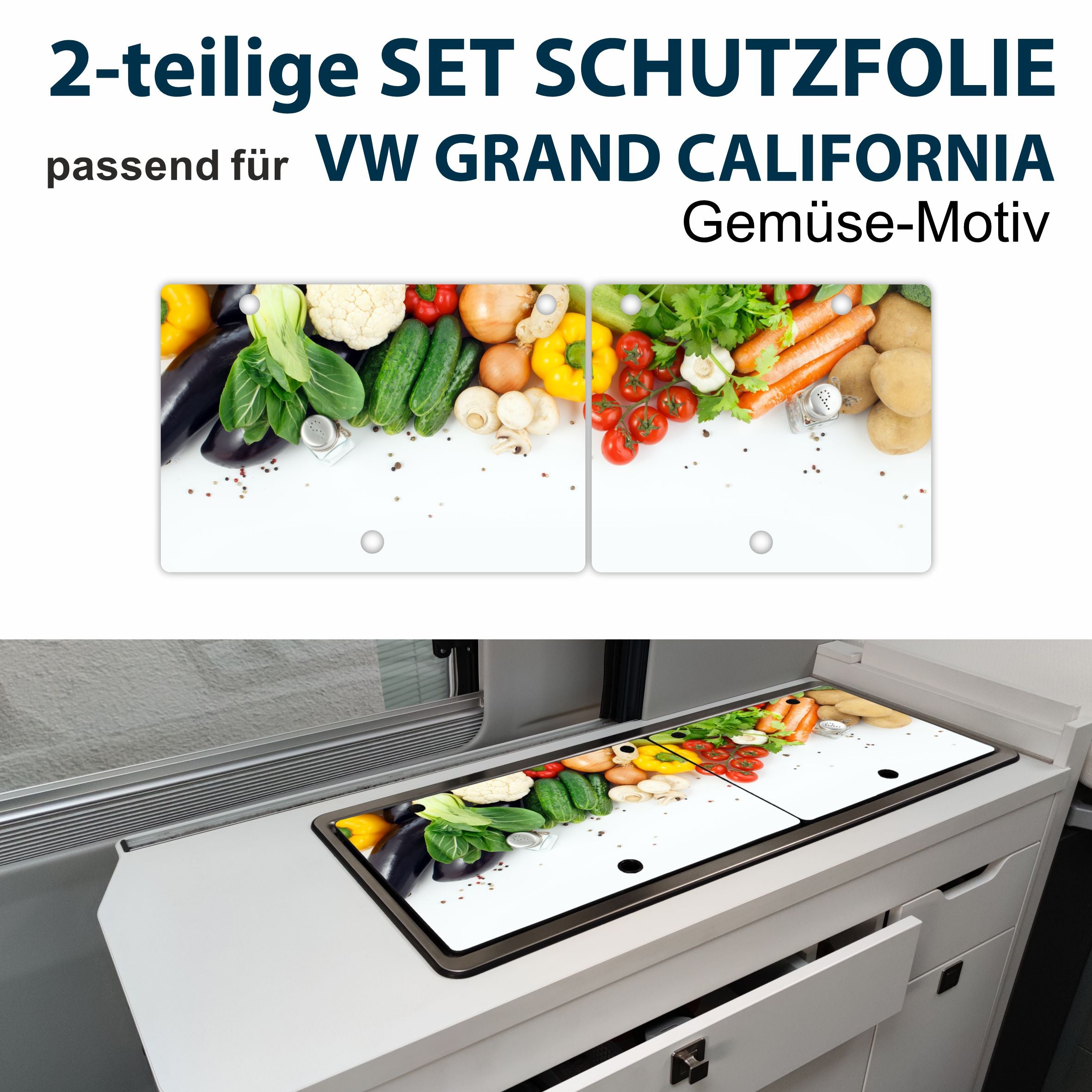 Schutzfolien Auto Set passend für VW Grand California - Transparent oder mit Motiven - FOTOFOL