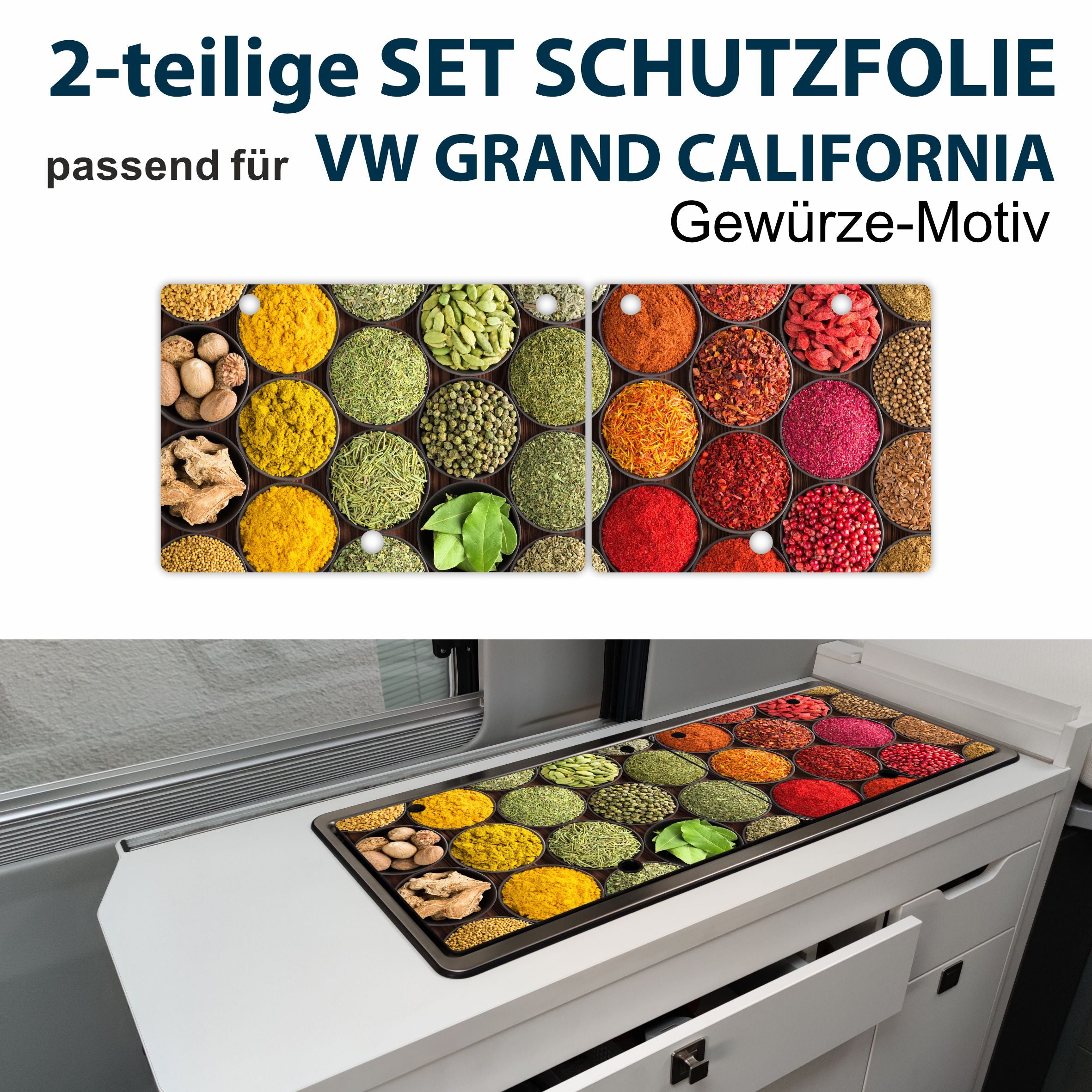 Schutzfolien Auto Set passend für VW Grand California - Transparent oder mit Motiven - FOTOFOL