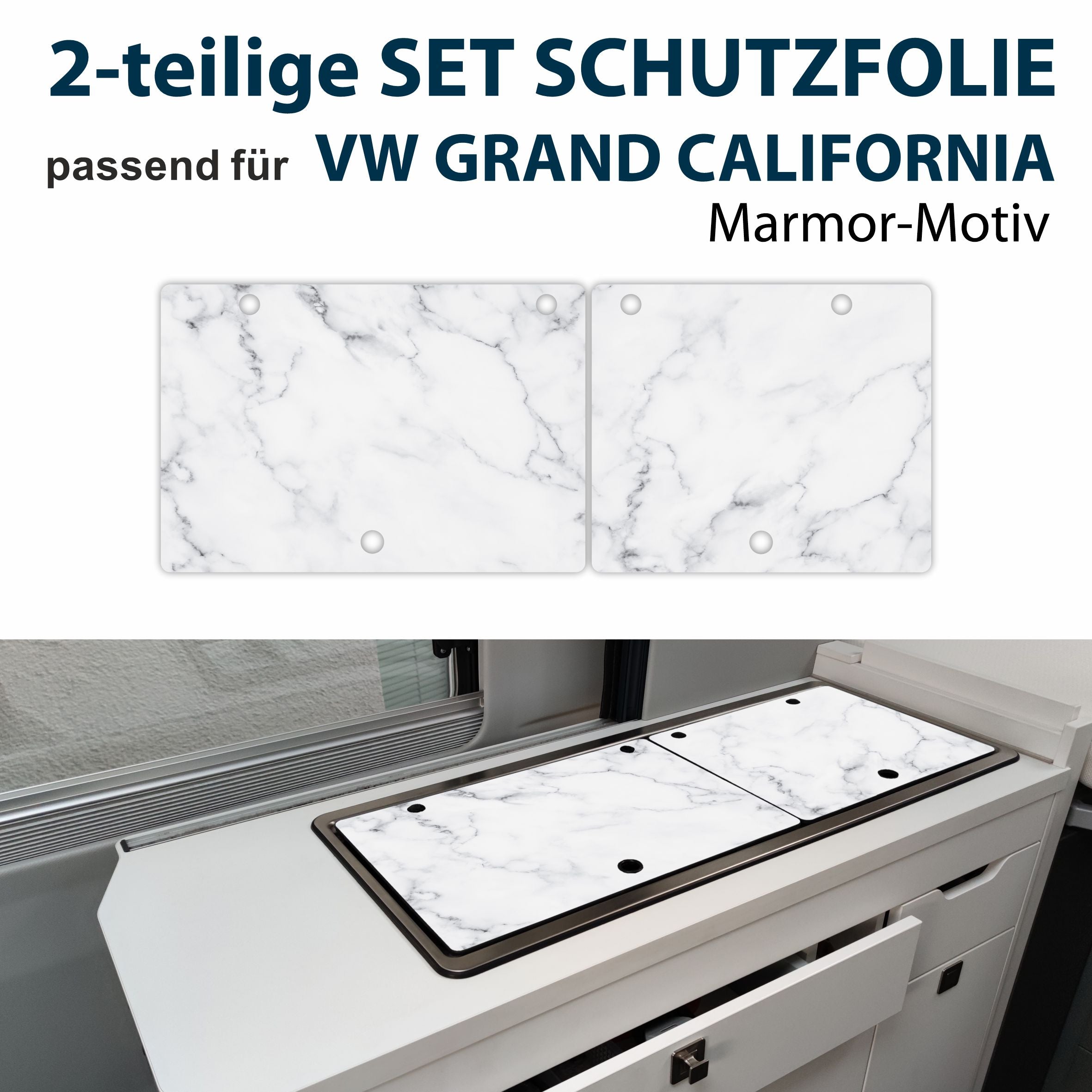 Schutzfolien Auto Set passend für VW Grand California - Transparent oder mit Motiven - FOTOFOL