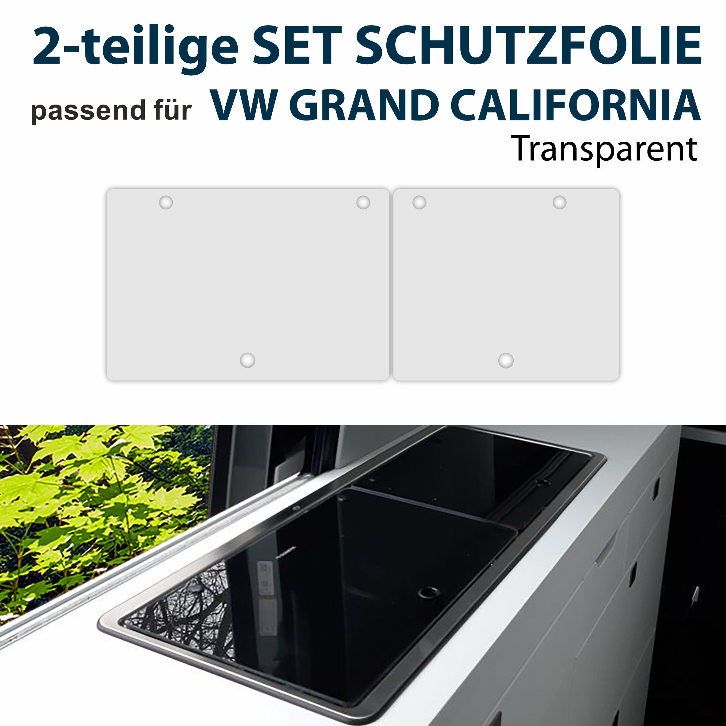 Schutzfolien Auto Set passend für VW Grand California - Transparent oder mit Motiven - FOTOFOL
