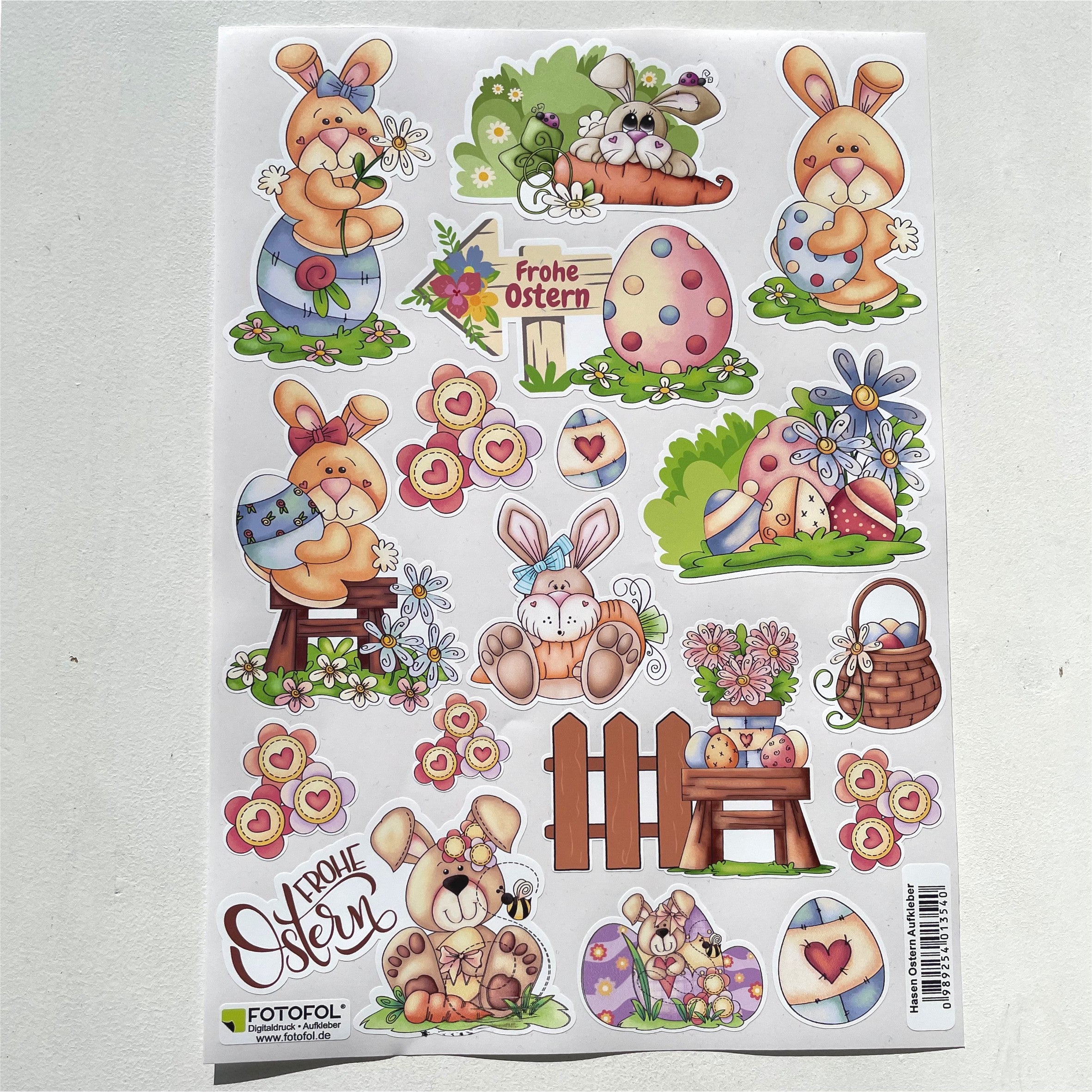 Hasen Ostern Aufkleber Set - Tischkarten, Verpackung, Ostergeschenke- zum Basteln - FOTOFOL
