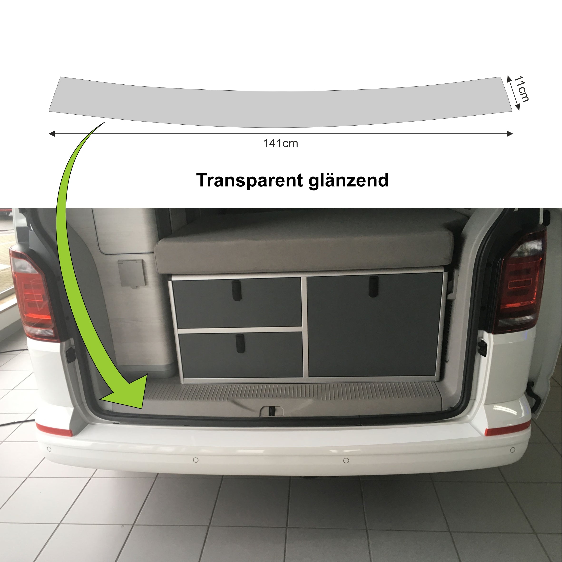Schutzfolie Auto Ladekante passend für VW Bus Volkswagen Multivan, Caravelle, California T5 / T6 - FOTOFOL