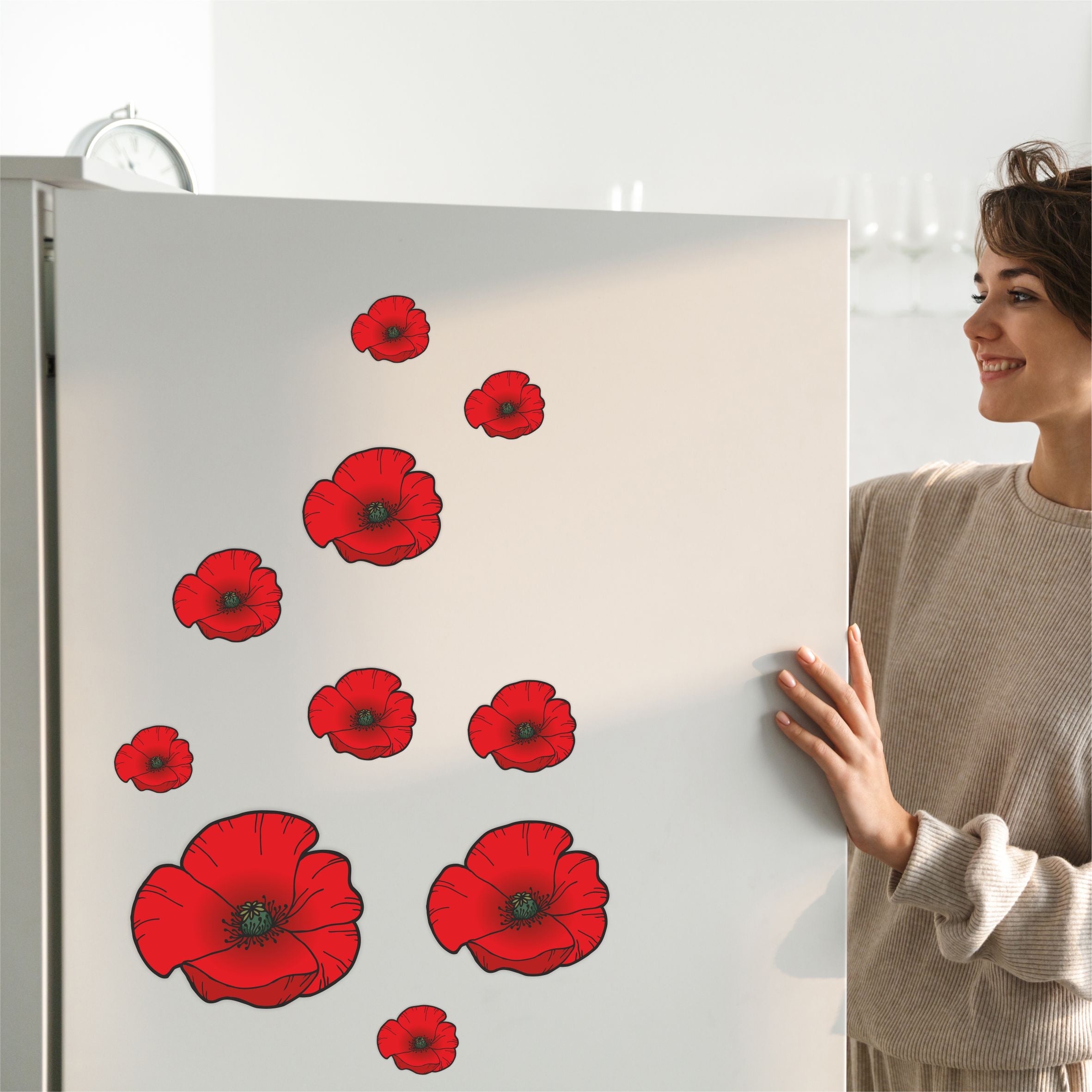 Mohnblumen Aufkleber Set - FOTOFOL