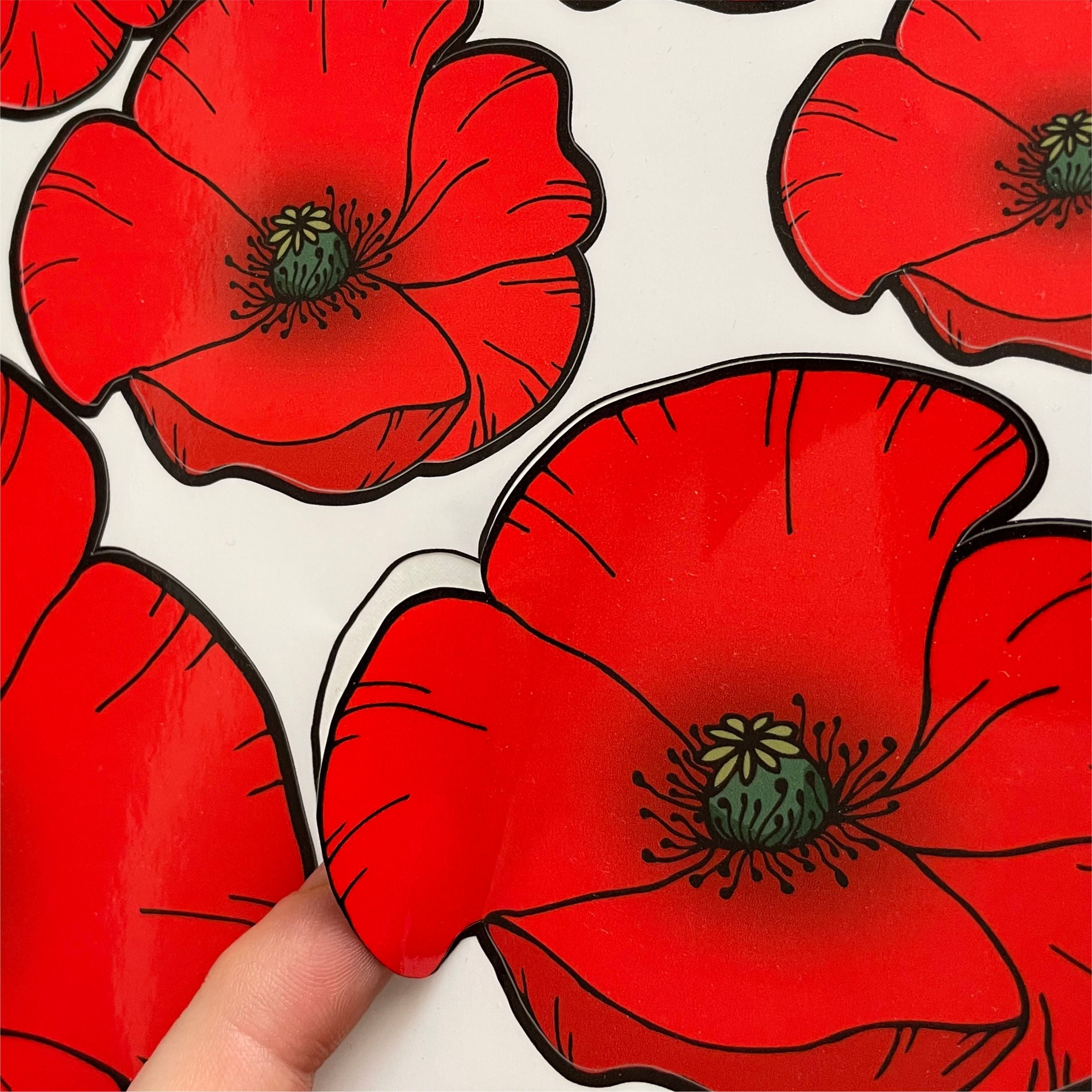 Mohnblumen Aufkleber Set - FOTOFOL