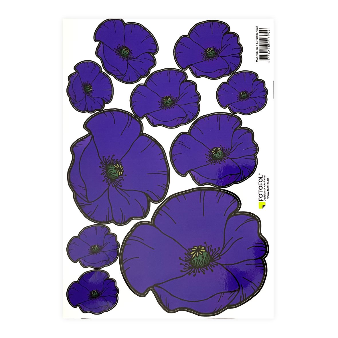 Mohnblumen Aufkleber Set - FOTOFOL
