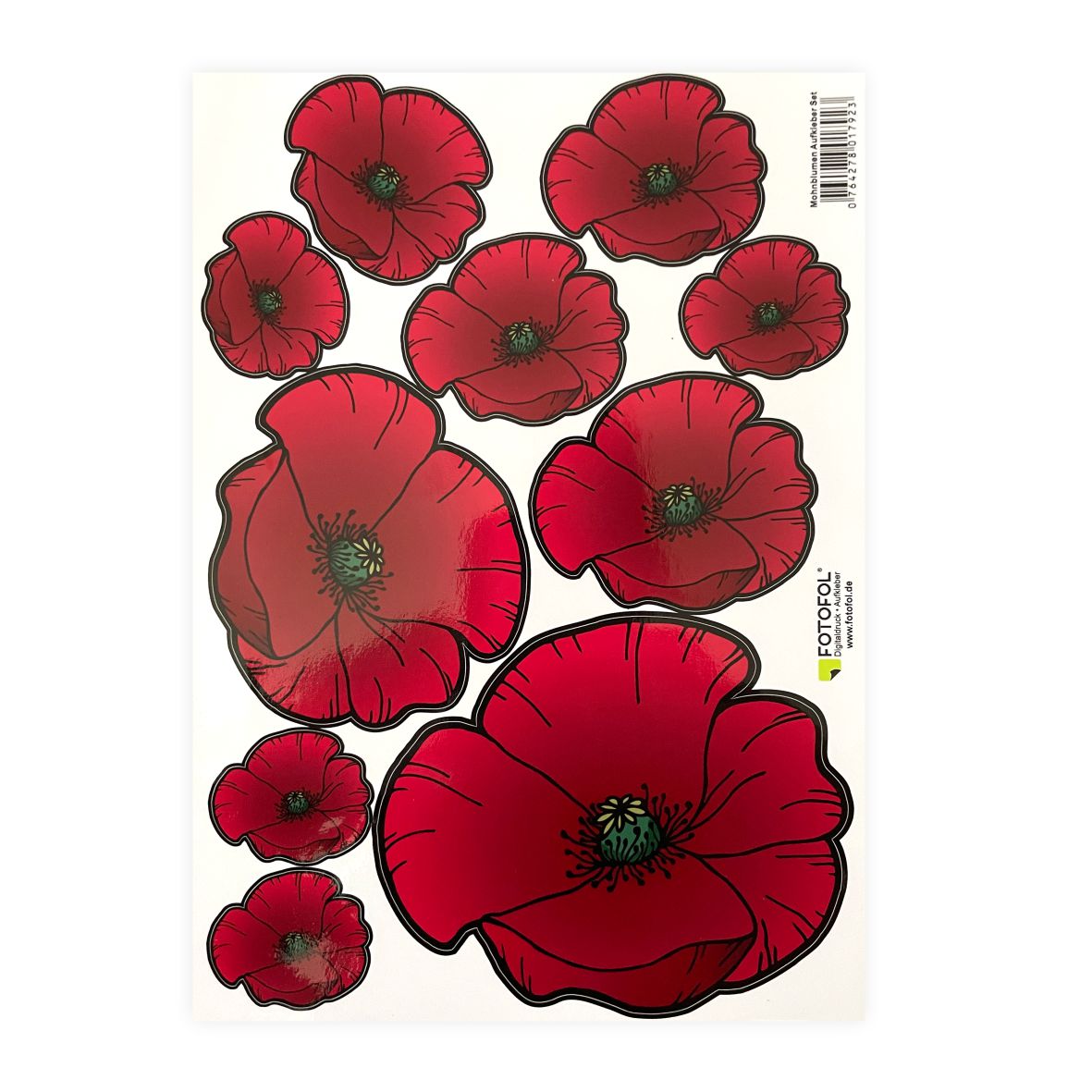 Mohnblumen Aufkleber Set - FOTOFOL
