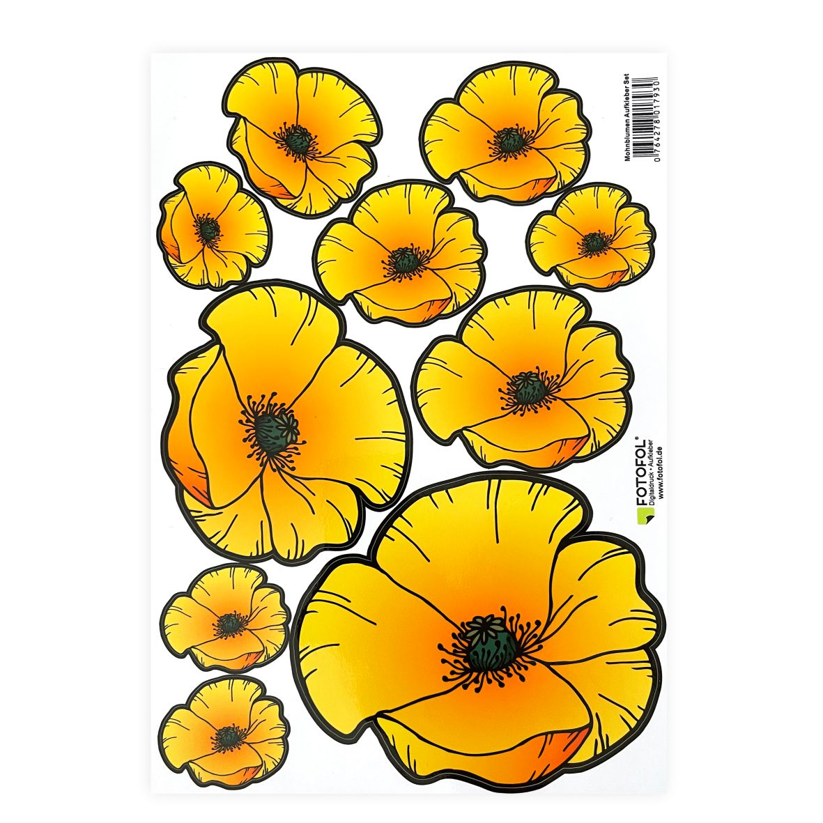 Mohnblumen Aufkleber Set - FOTOFOL