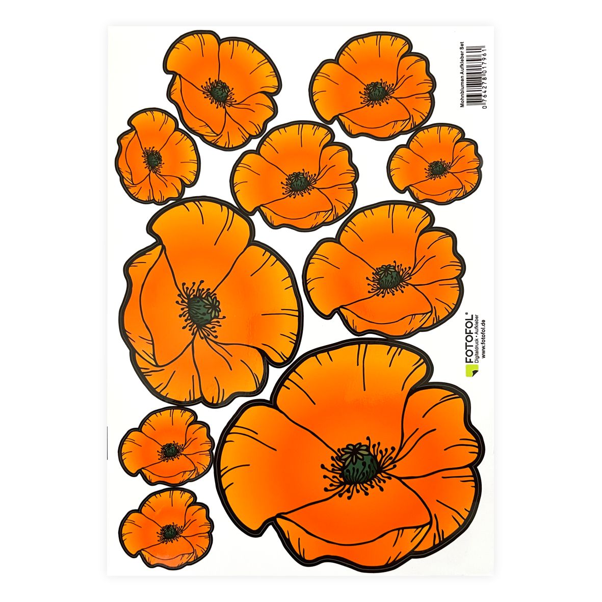 Mohnblumen Aufkleber Set - FOTOFOL