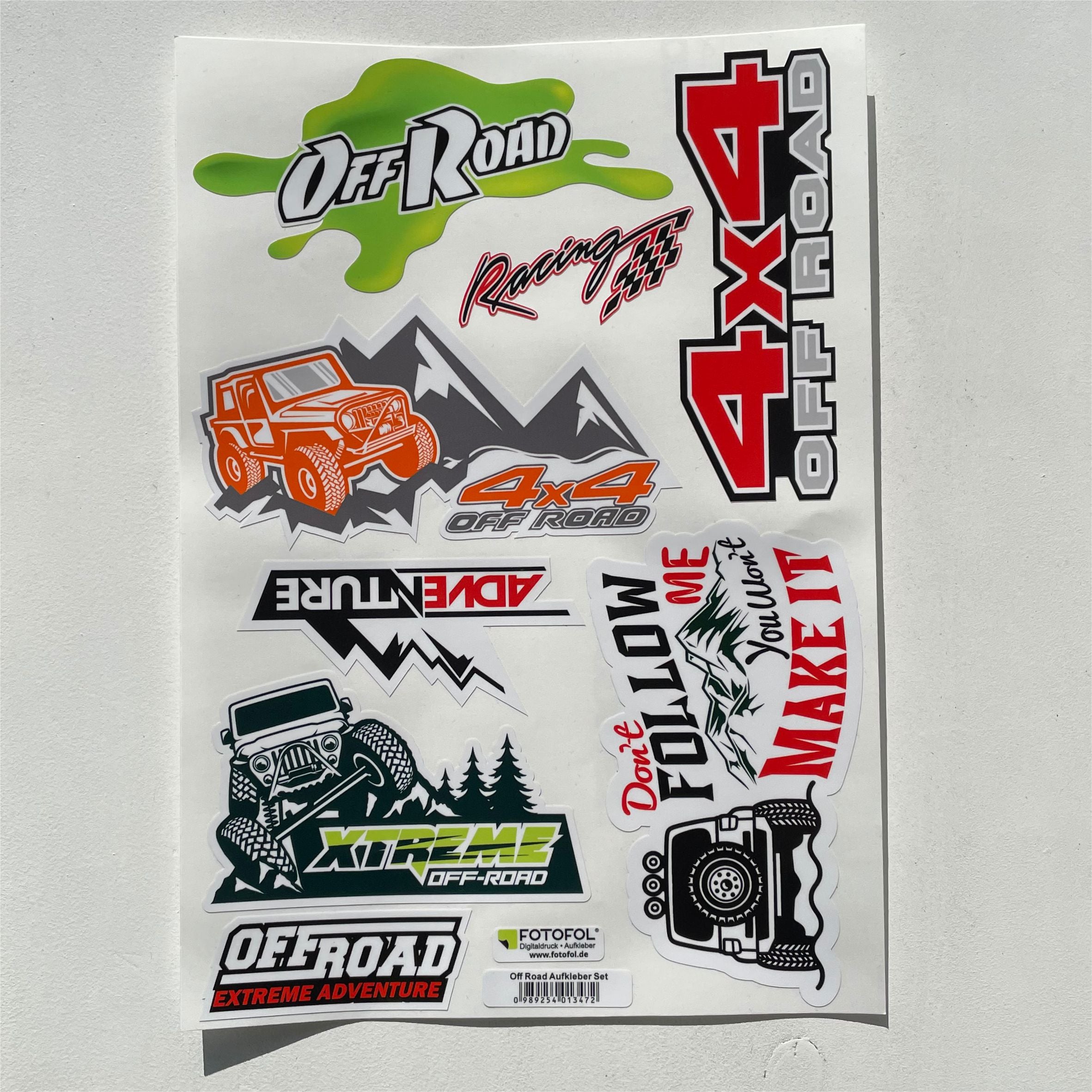 4x4 Off Road Aufkleber Set - Deko Sticker für Auto, Fahrzeuge, SUV - FOTOFOL