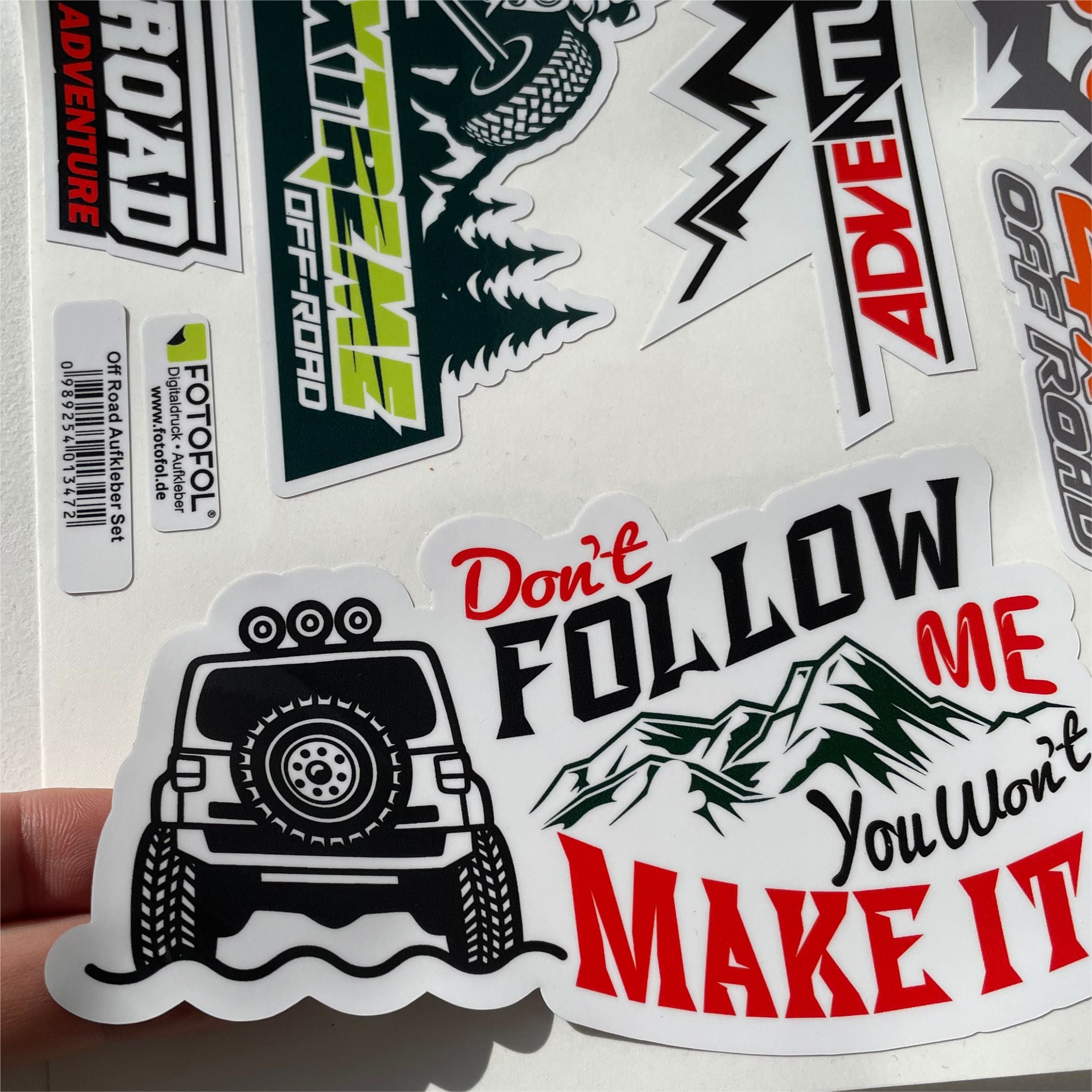 4x4 Off Road Aufkleber Set - Deko Sticker für Auto, Fahrzeuge, SUV - FOTOFOL