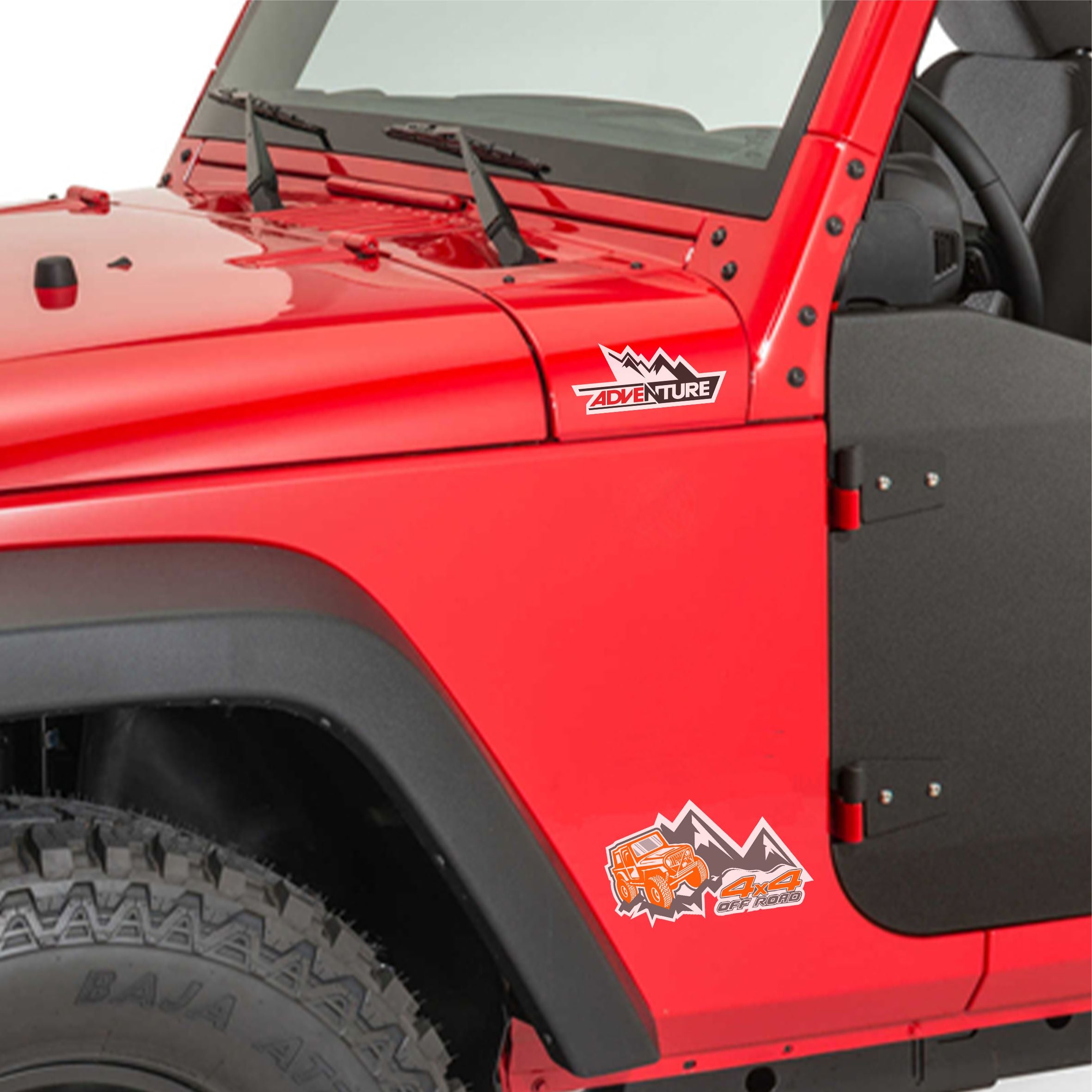 4x4 Off Road Aufkleber Set - Deko Sticker für Auto, Fahrzeuge, SUV - FOTOFOL