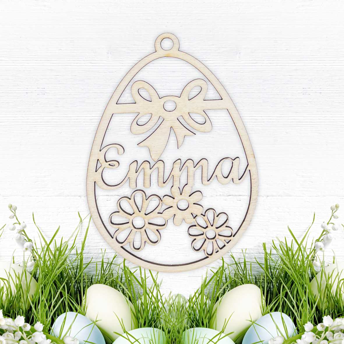 Osterschmuck - Anhänger Ostereier mit Wunschnamen - Ostern Ei personalisiert - FOTOFOL