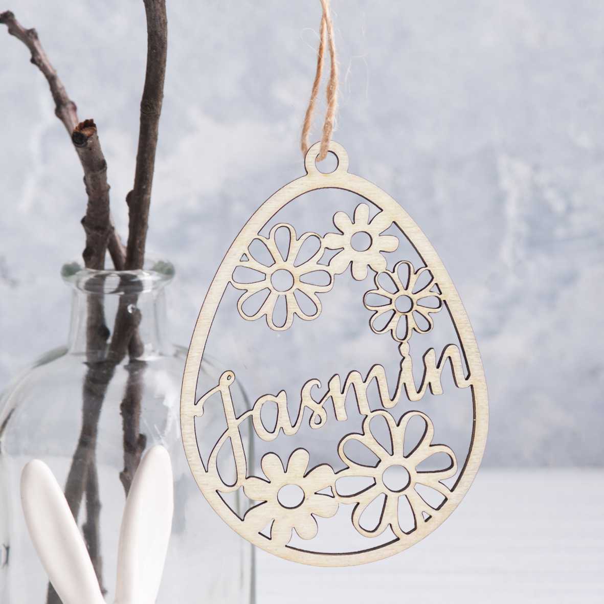 Osterschmuck - Anhänger Ostereier mit Wunschnamen - Ostern Ei personalisiert - FOTOFOL