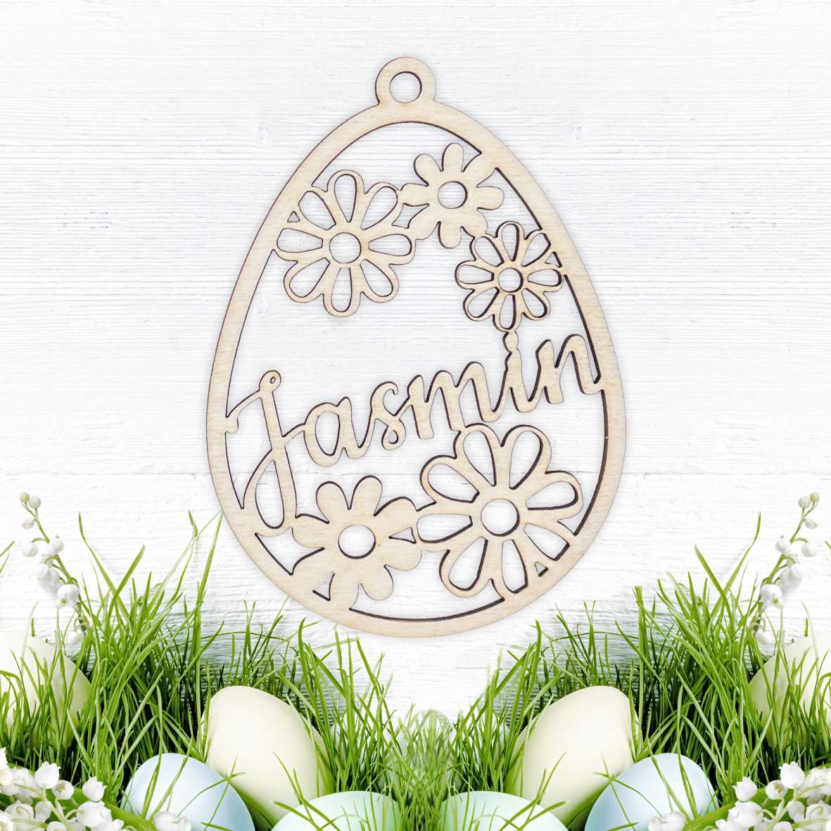 Osterschmuck - Anhänger Ostereier mit Wunschnamen - Ostern Ei personalisiert - FOTOFOL