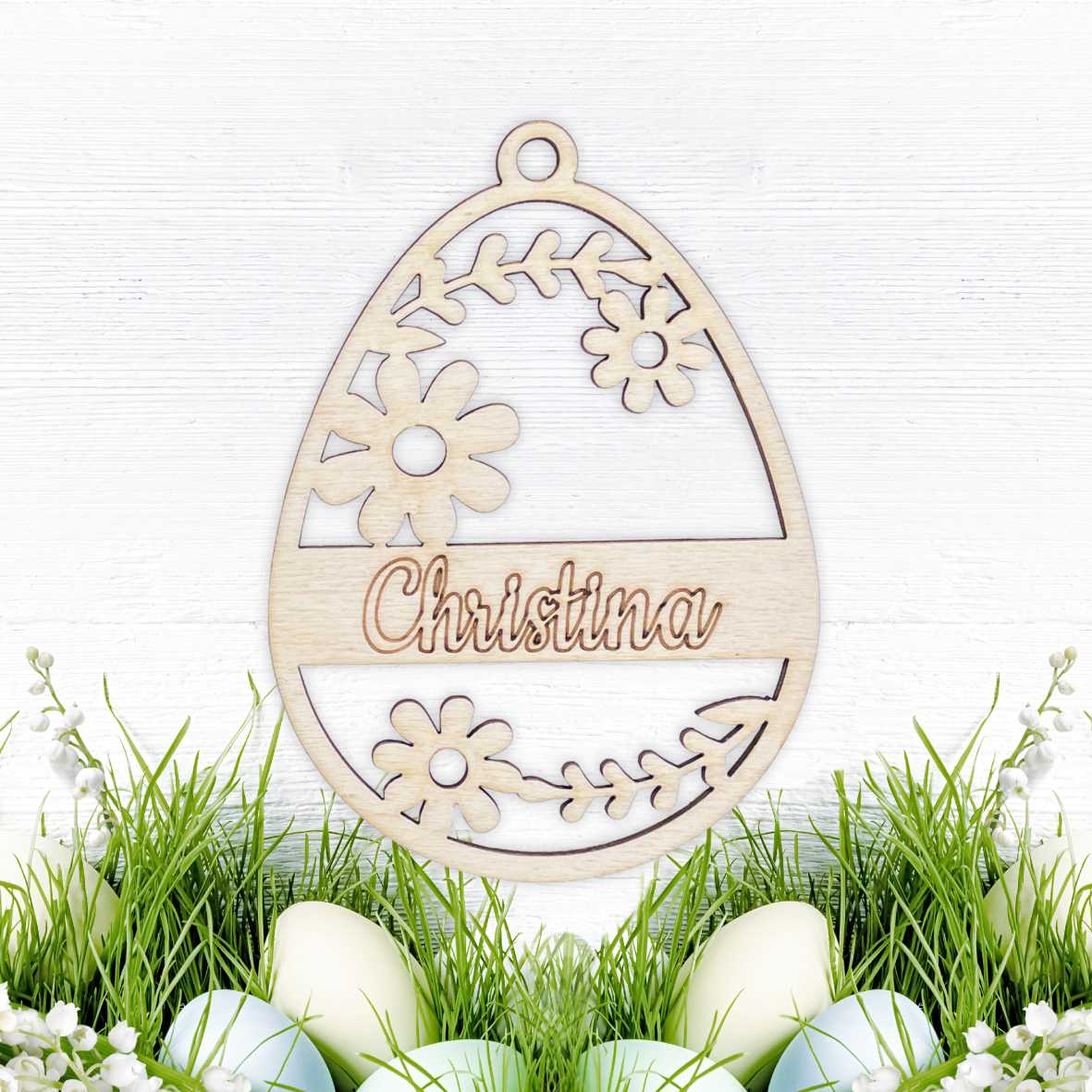 Osterschmuck - Anhänger Ostereier mit Wunschnamen - Ostern Ei personalisiert - FOTOFOL