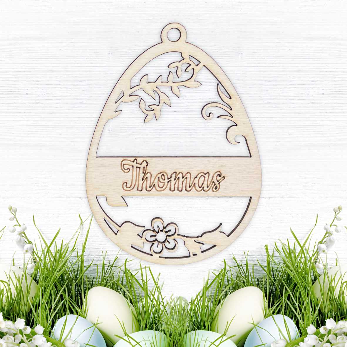 Osterschmuck - Anhänger Ostereier mit Wunschnamen - Ostern Ei personalisiert - FOTOFOL