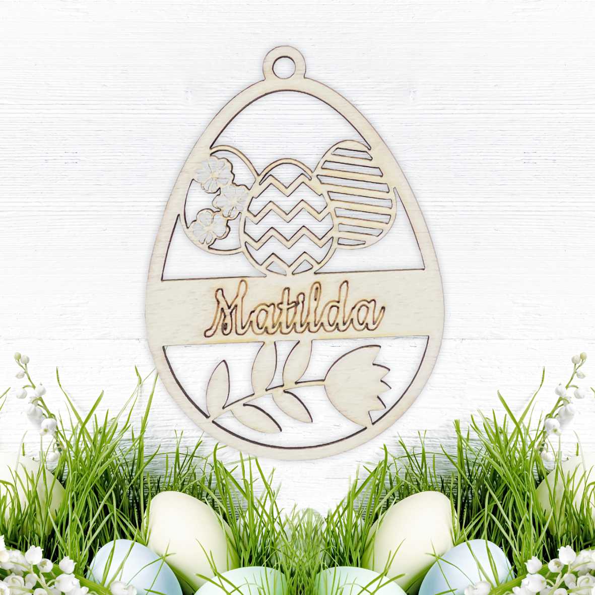 Osterschmuck - Anhänger Ostereier mit Wunschnamen - Ostern Ei personalisiert - FOTOFOL