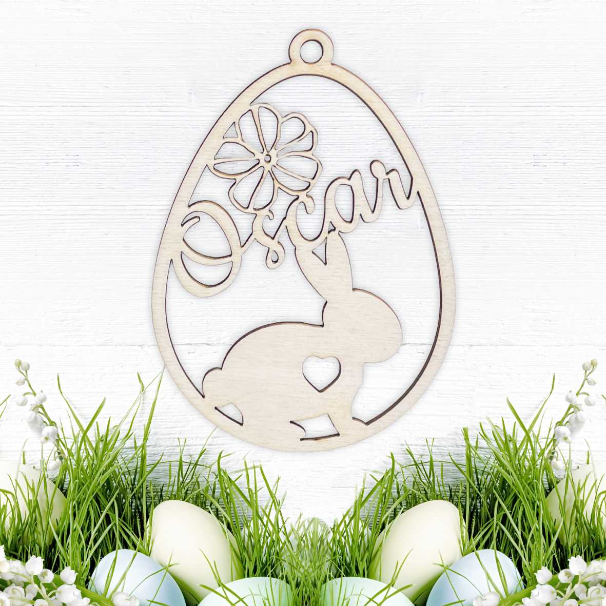 Osterschmuck - Anhänger Ostereier mit Wunschnamen - Ostern Ei personalisiert - FOTOFOL