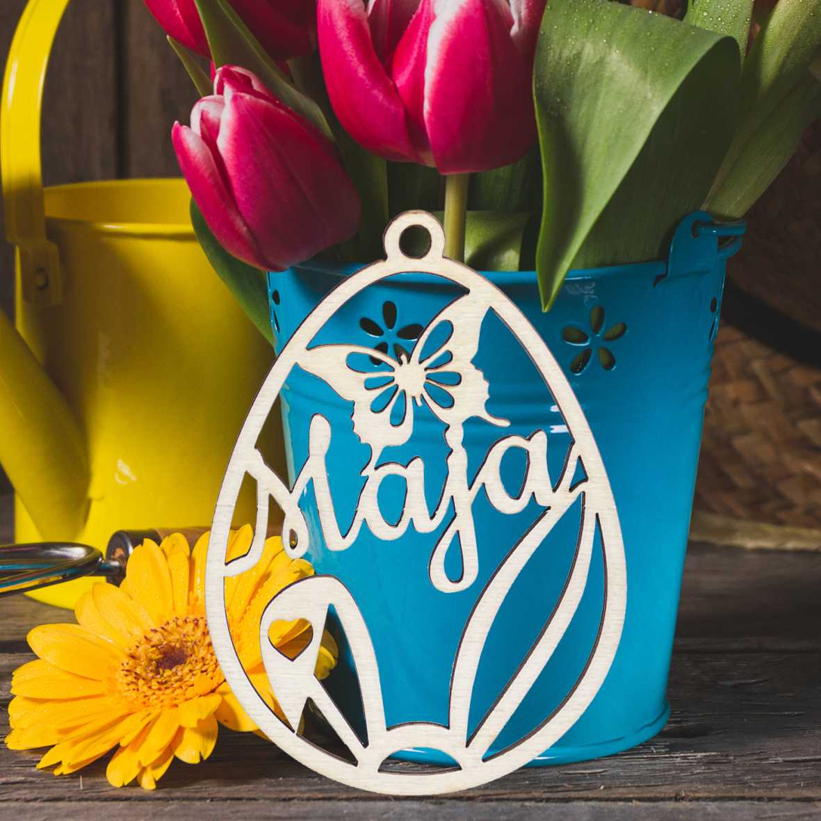 Osterschmuck - Anhänger Ostereier mit Wunschnamen - Ostern Ei personalisiert - FOTOFOL